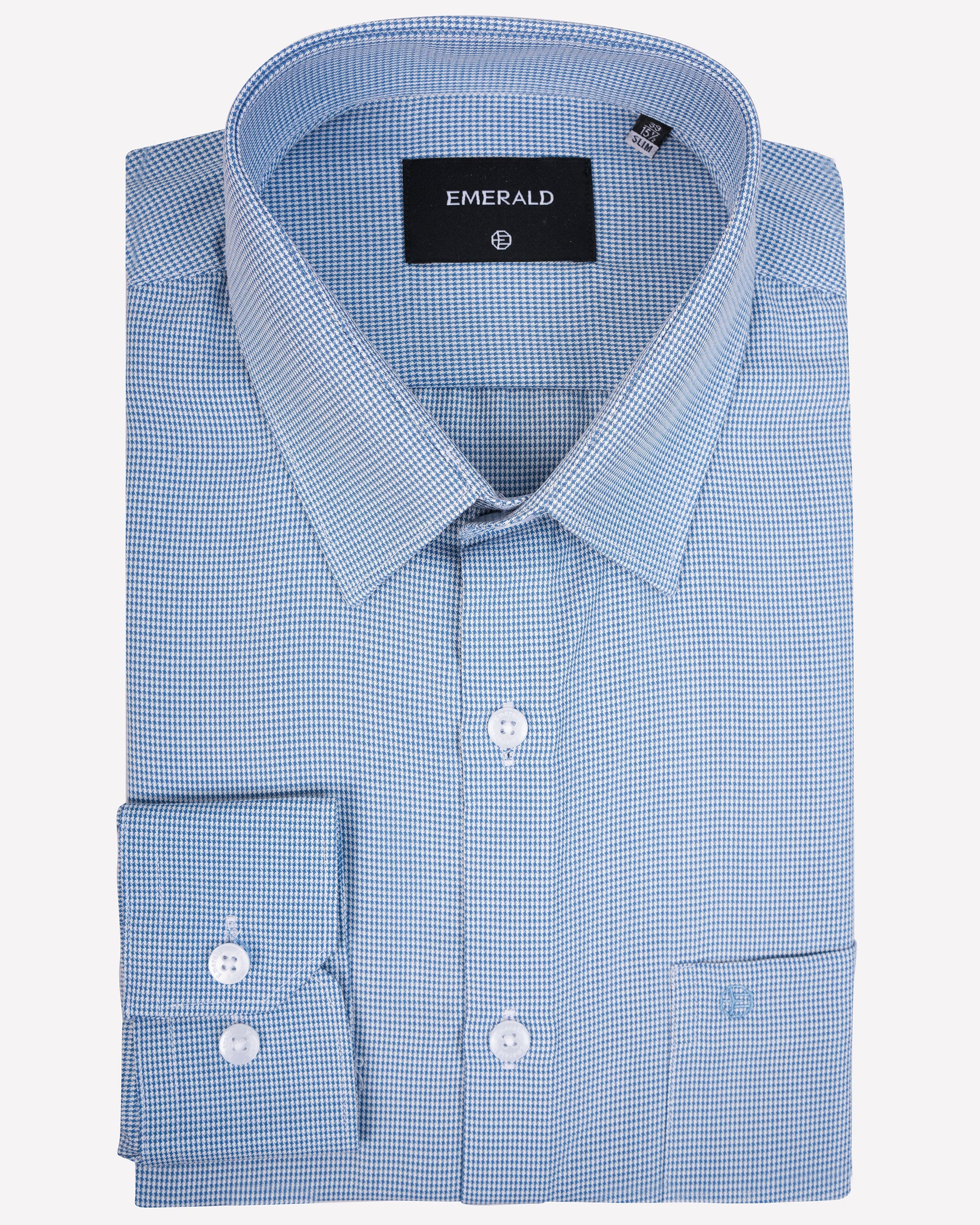 Emerald Formal Micro Checks Slim Fit-Midnight