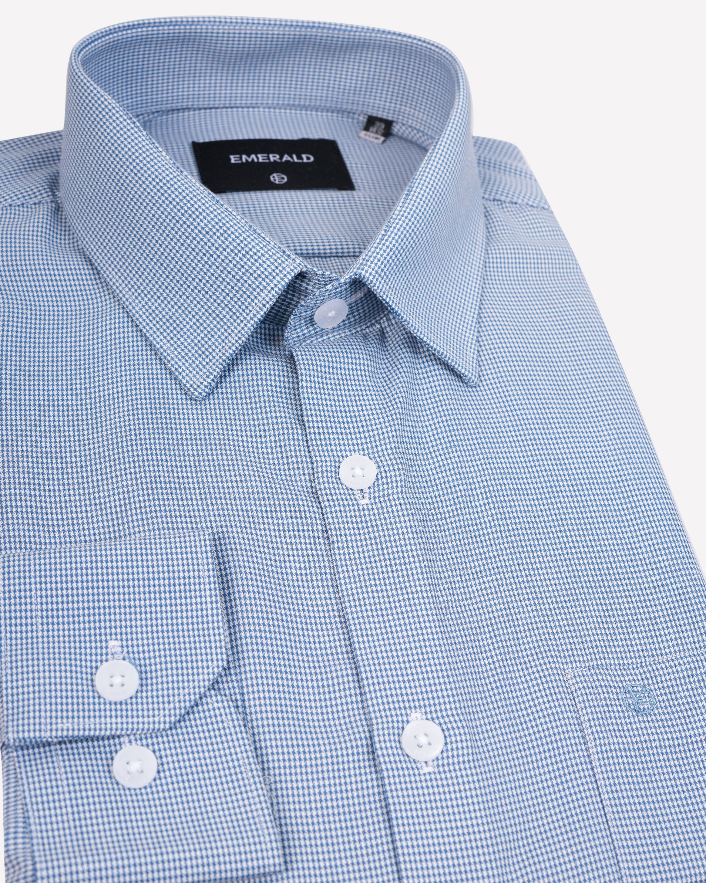 Emerald Formal Micro Checks Slim Fit-Midnight