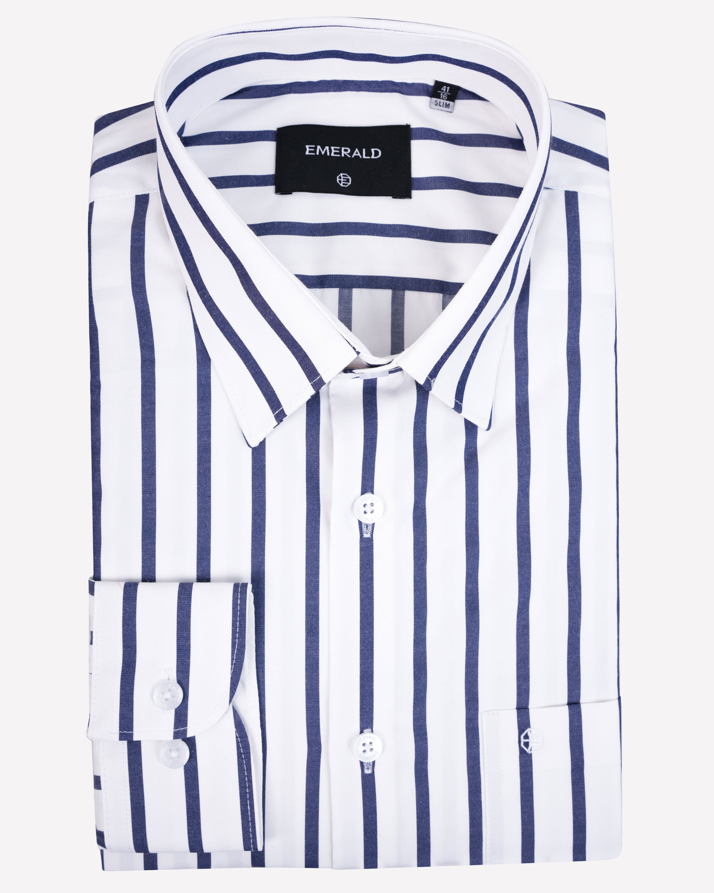Emerald Formal Stripe Slim Fit-Estate Blue