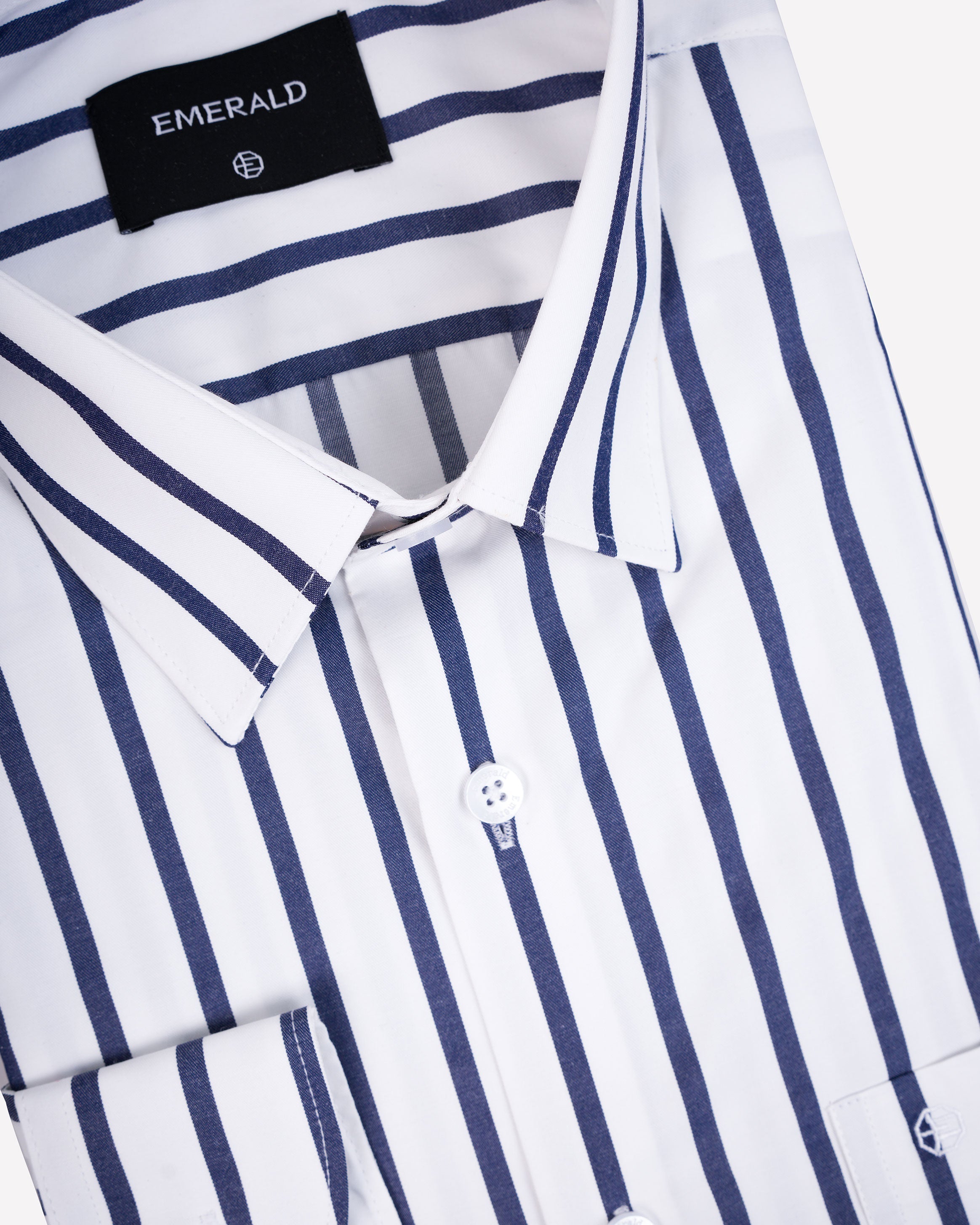 Emerald Formal Stripe Slim Fit-Estate Blue