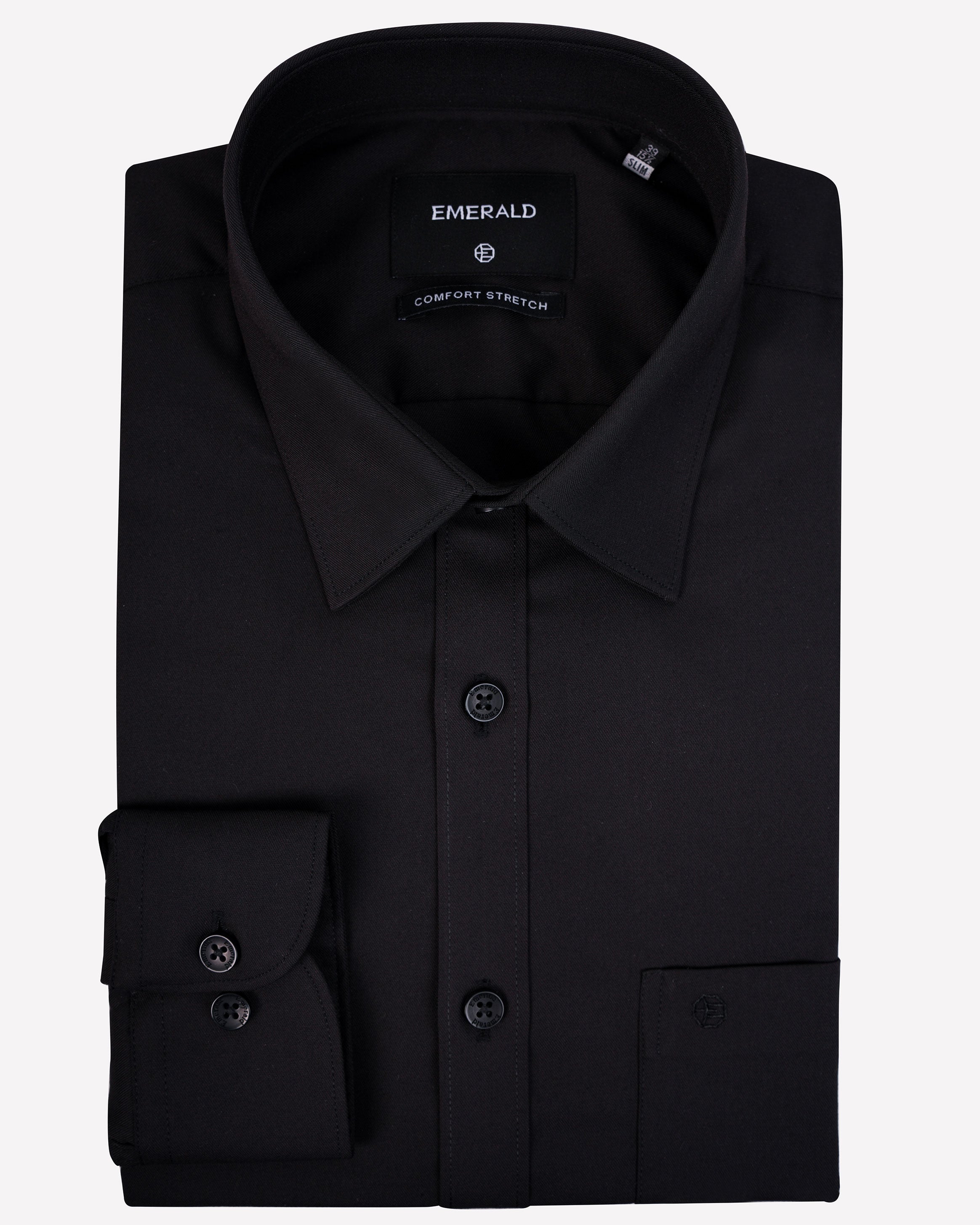 Emerald Formal Dark Plain Slim Fit-Black