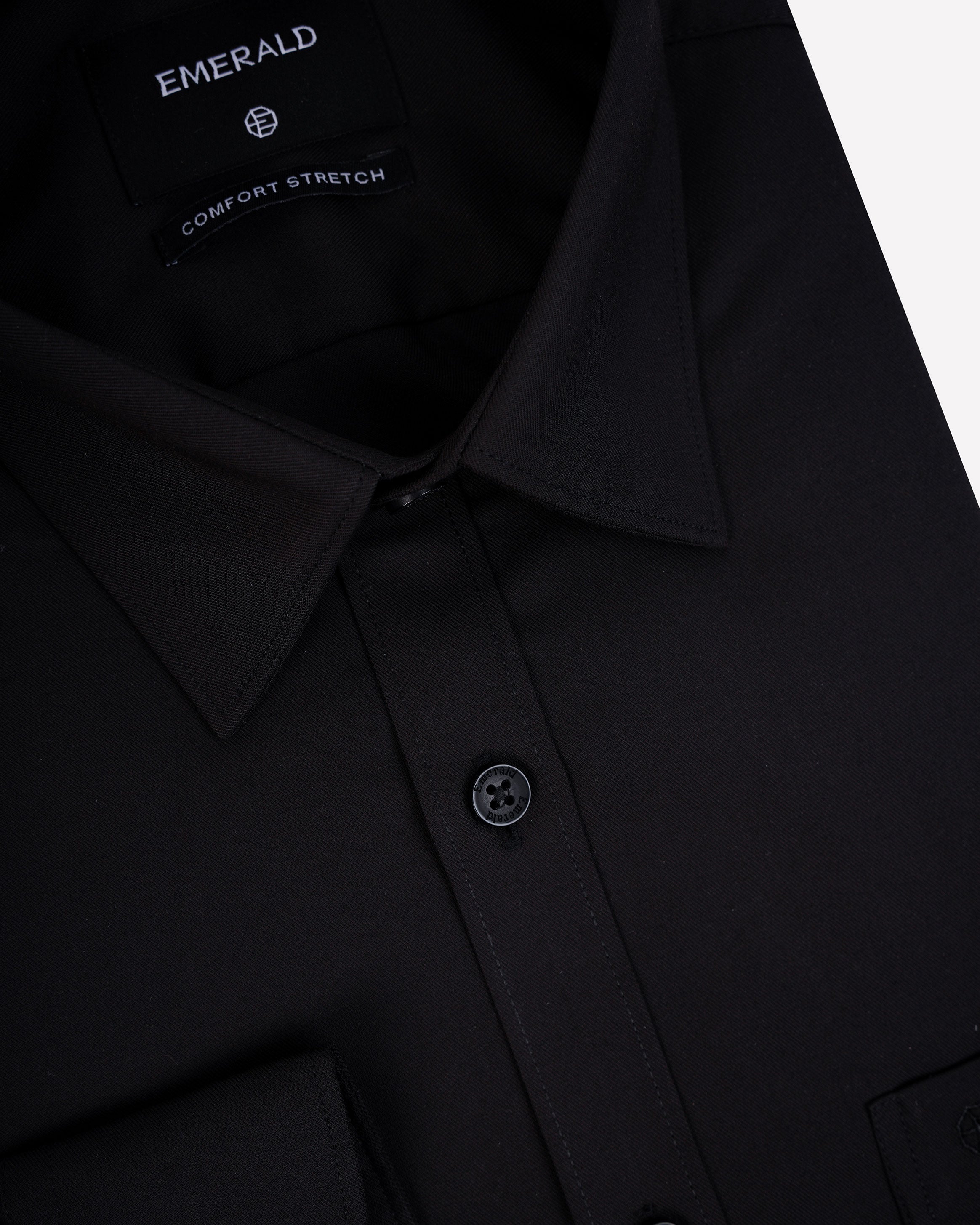 Emerald Formal Dark Plain Slim Fit-Black