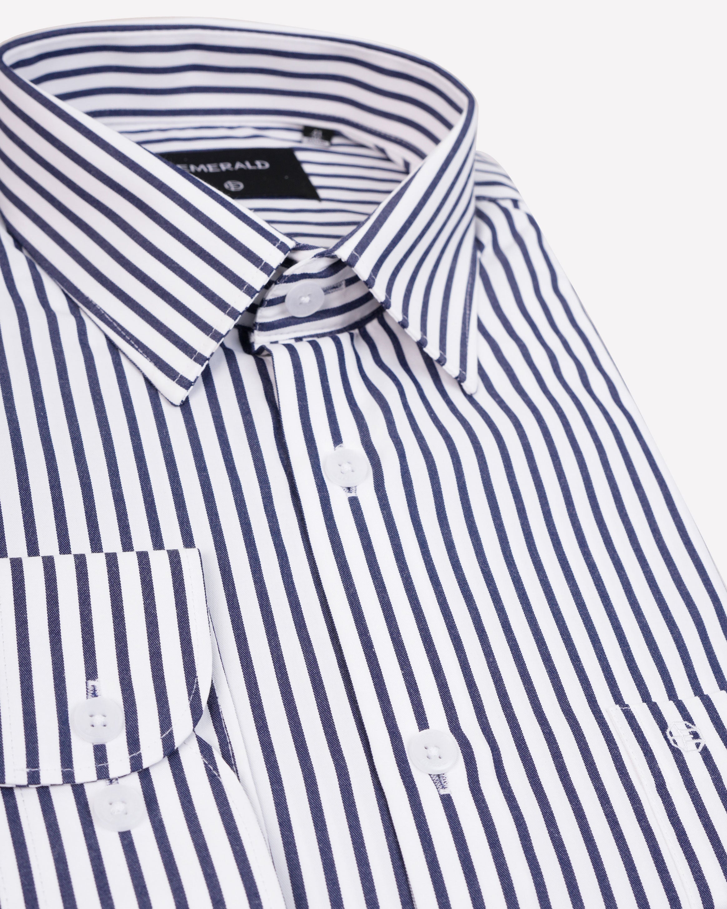 Emerald Formal Stripe Slim Fit-Blue Depths