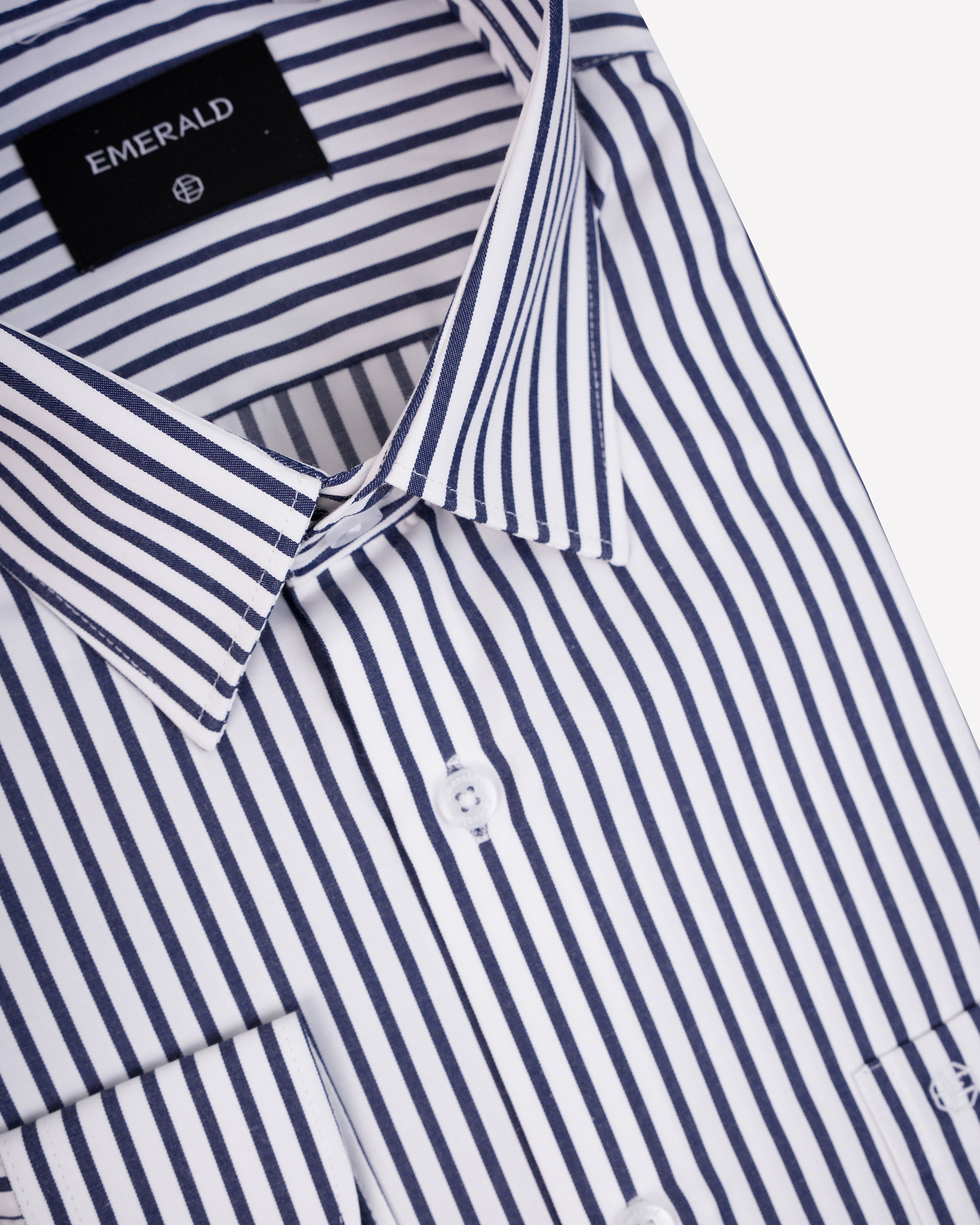 Emerald Formal Stripe Slim Fit-Blue Depths