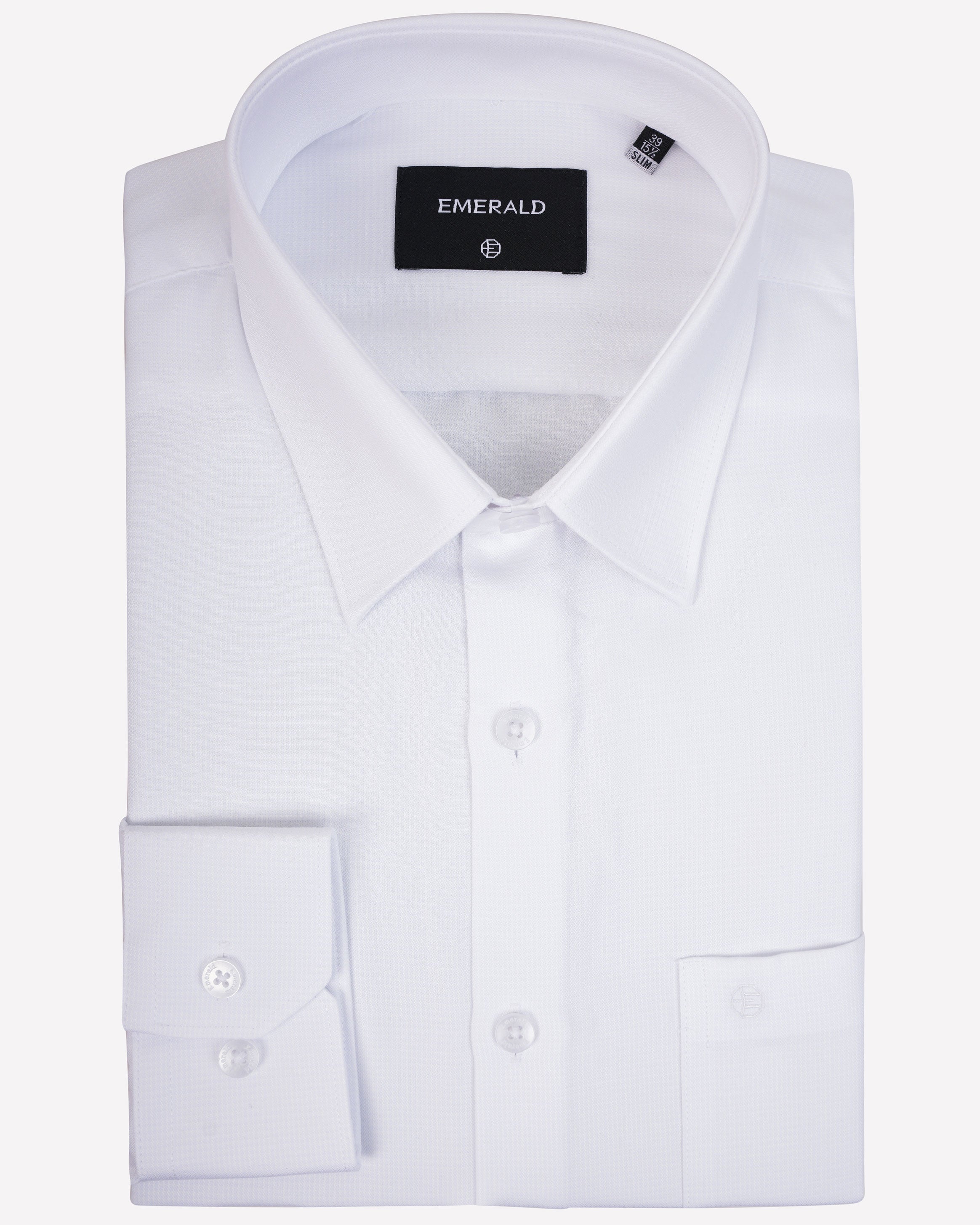 Emerald Formal Micro Checks Slim Fit-White