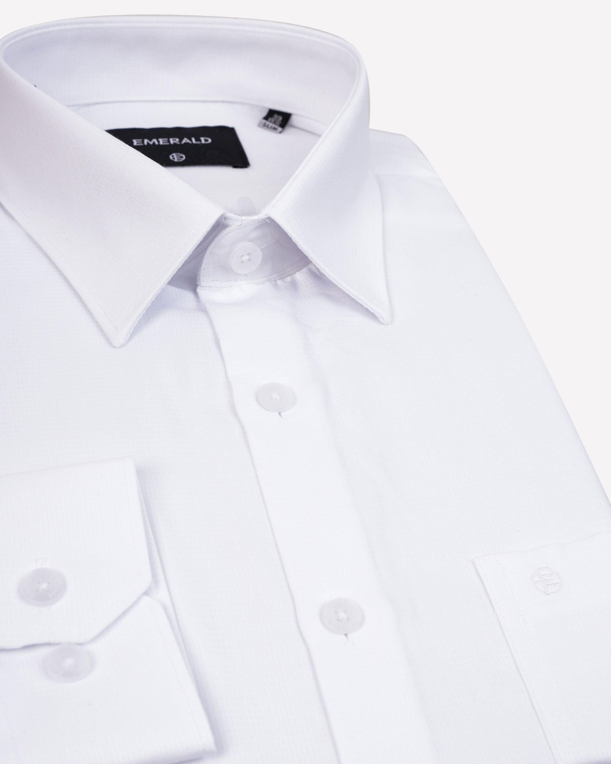 Emerald Formal Micro Checks Slim Fit-White