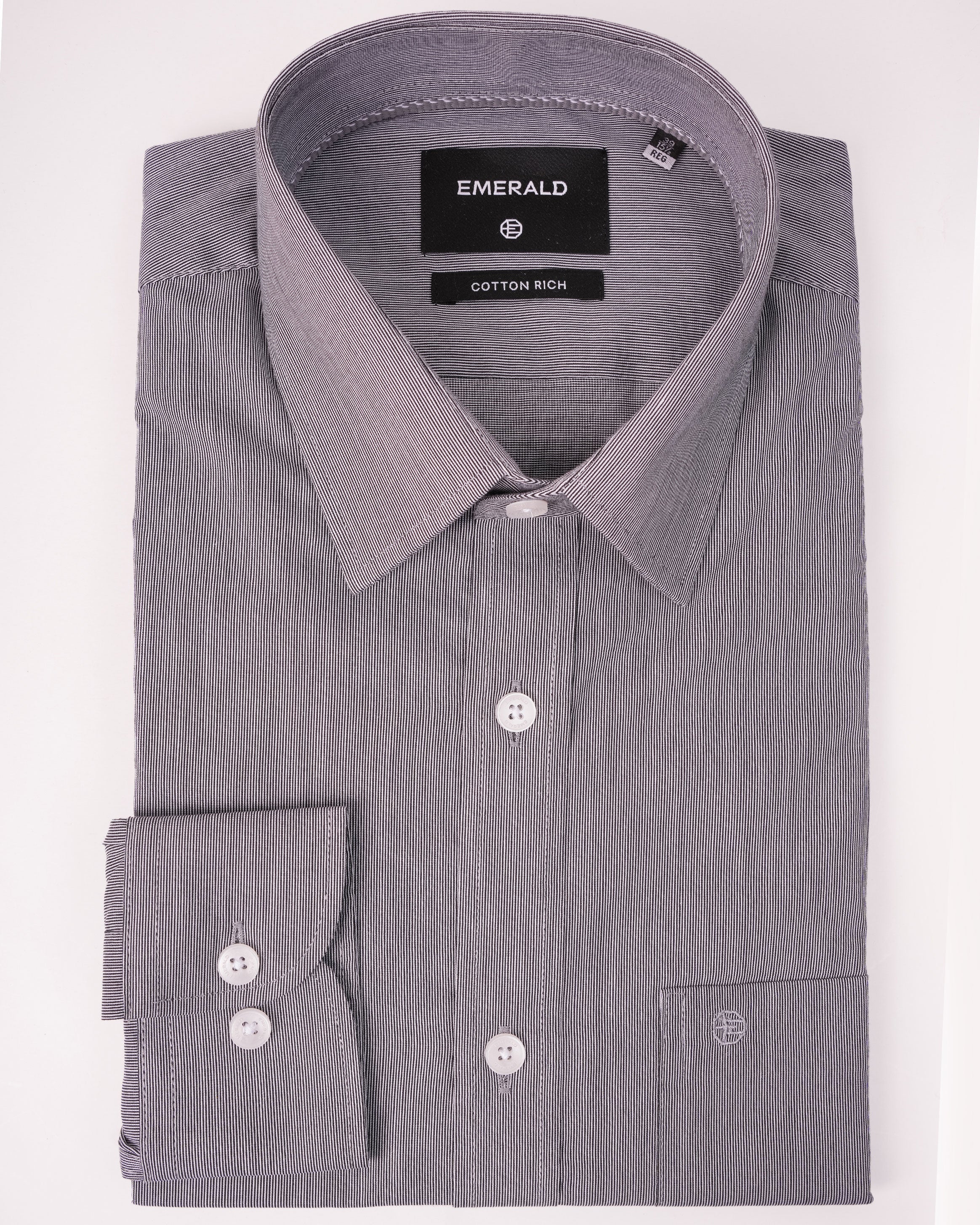 Emerald Corporate Pique Dobby Regular Fit - Black