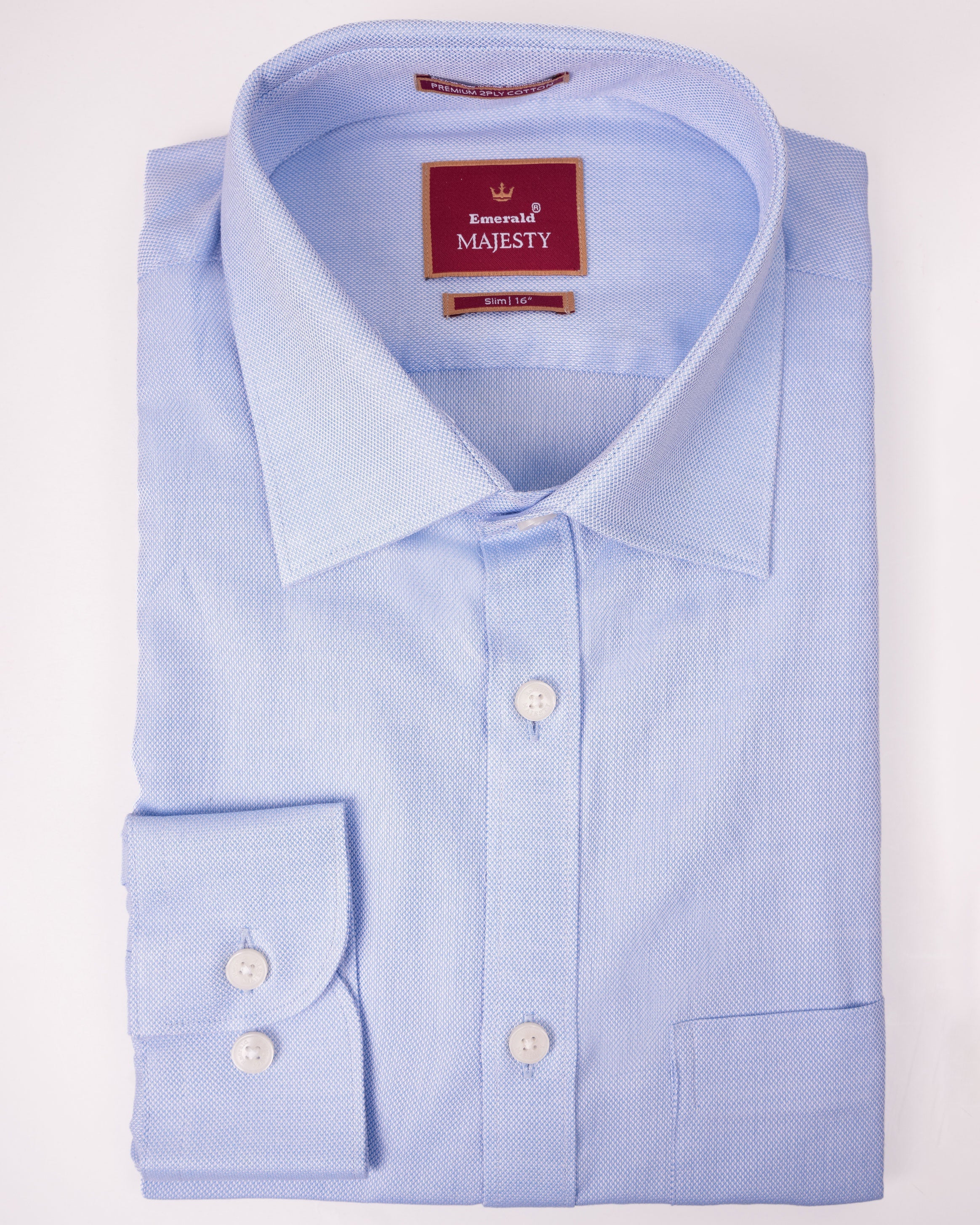 Emerald Majesty Plain Slim Fit - Cashmere Blue