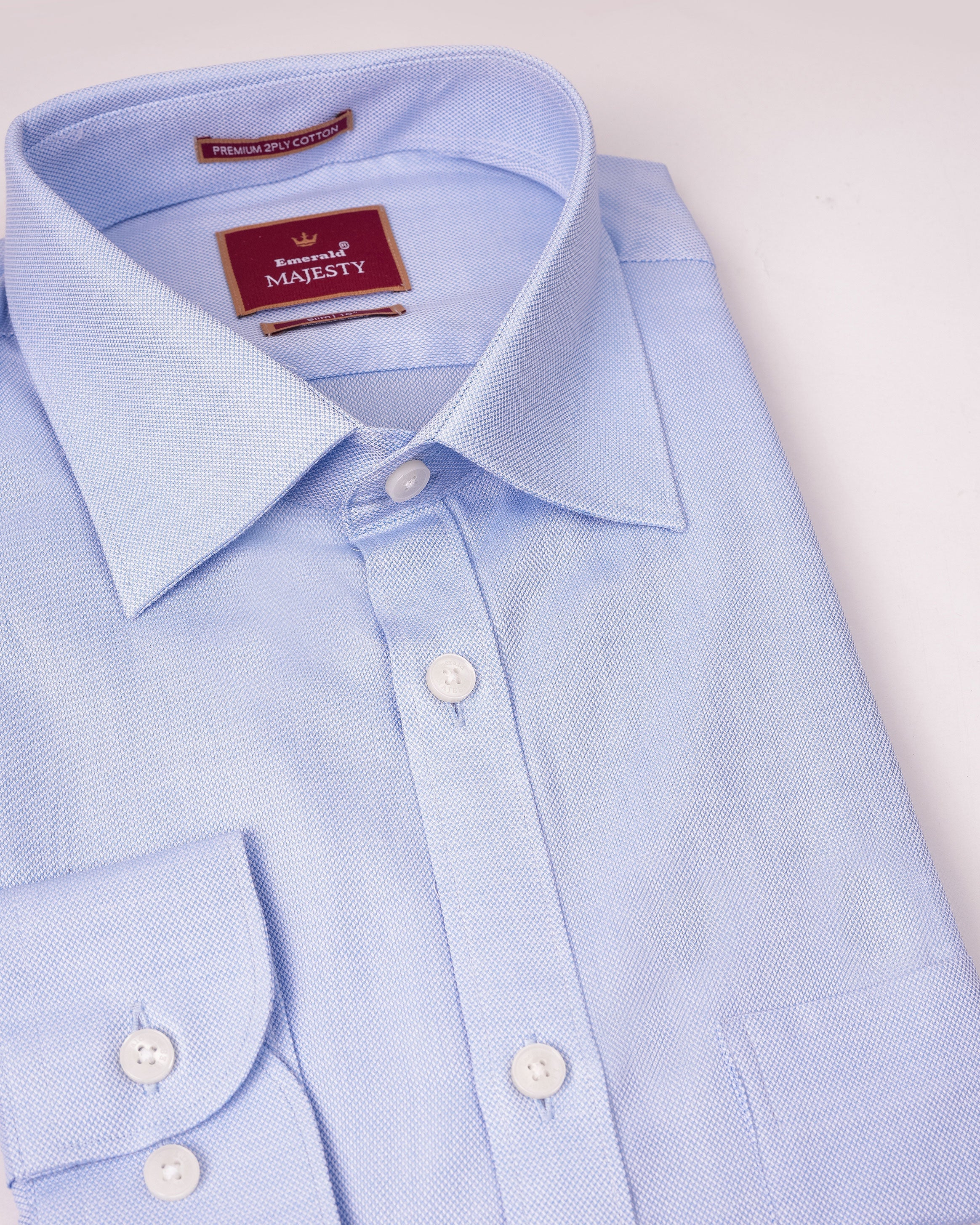 Emerald Majesty Plain Slim Fit - Cashmere Blue