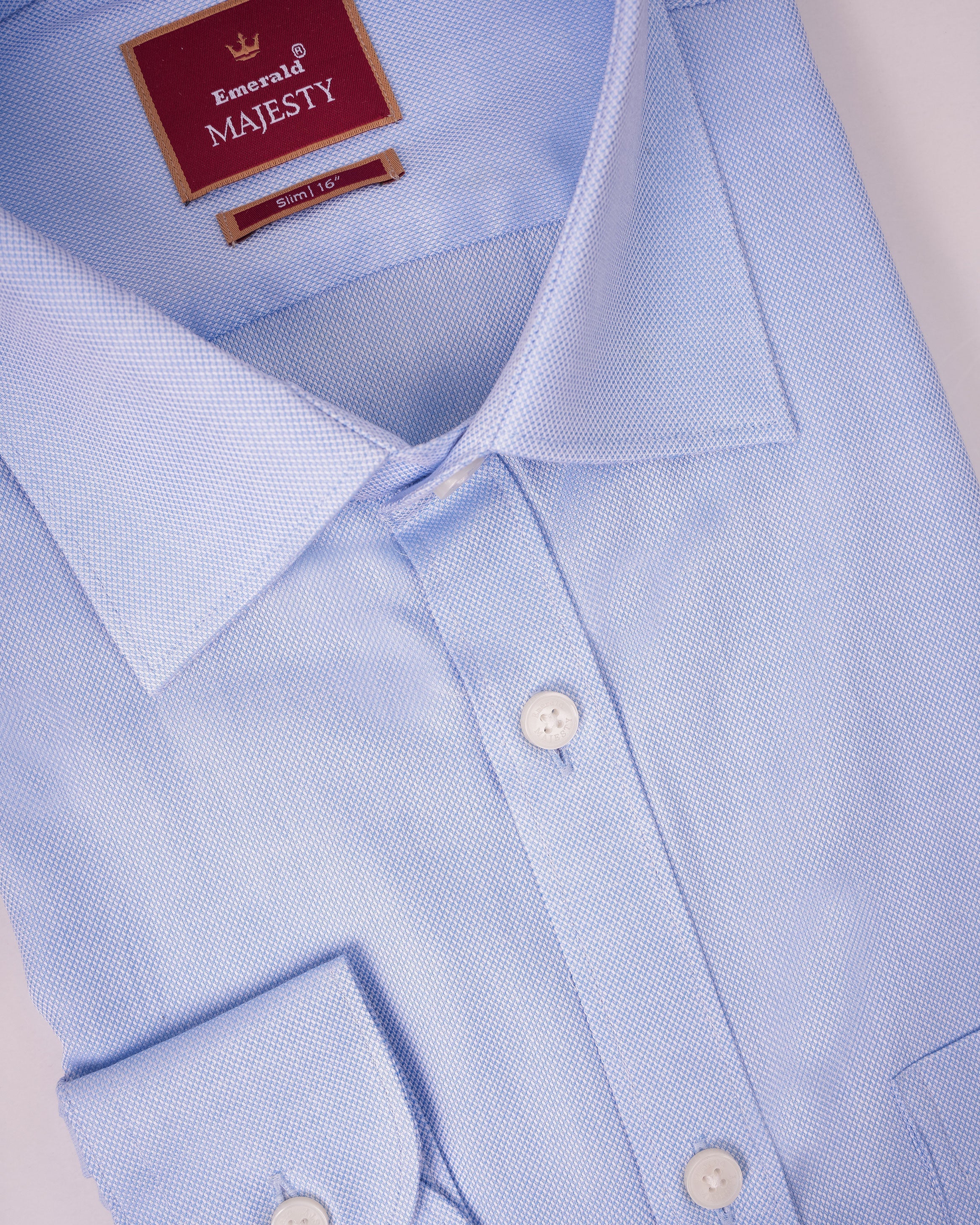 Emerald Majesty Plain Slim Fit - Cashmere Blue