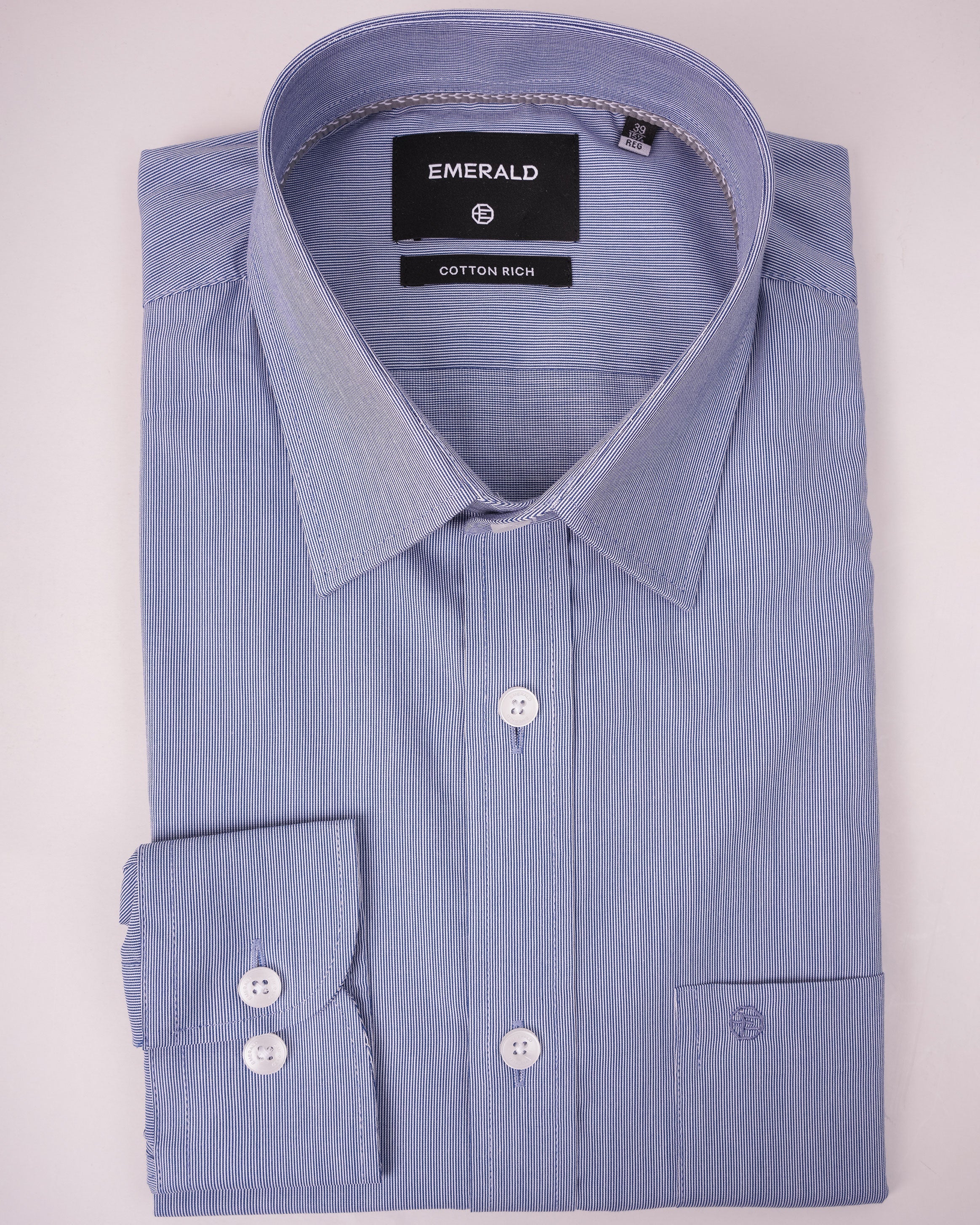 Emerald Corporate Pique Dobby Regular Fit - Navy