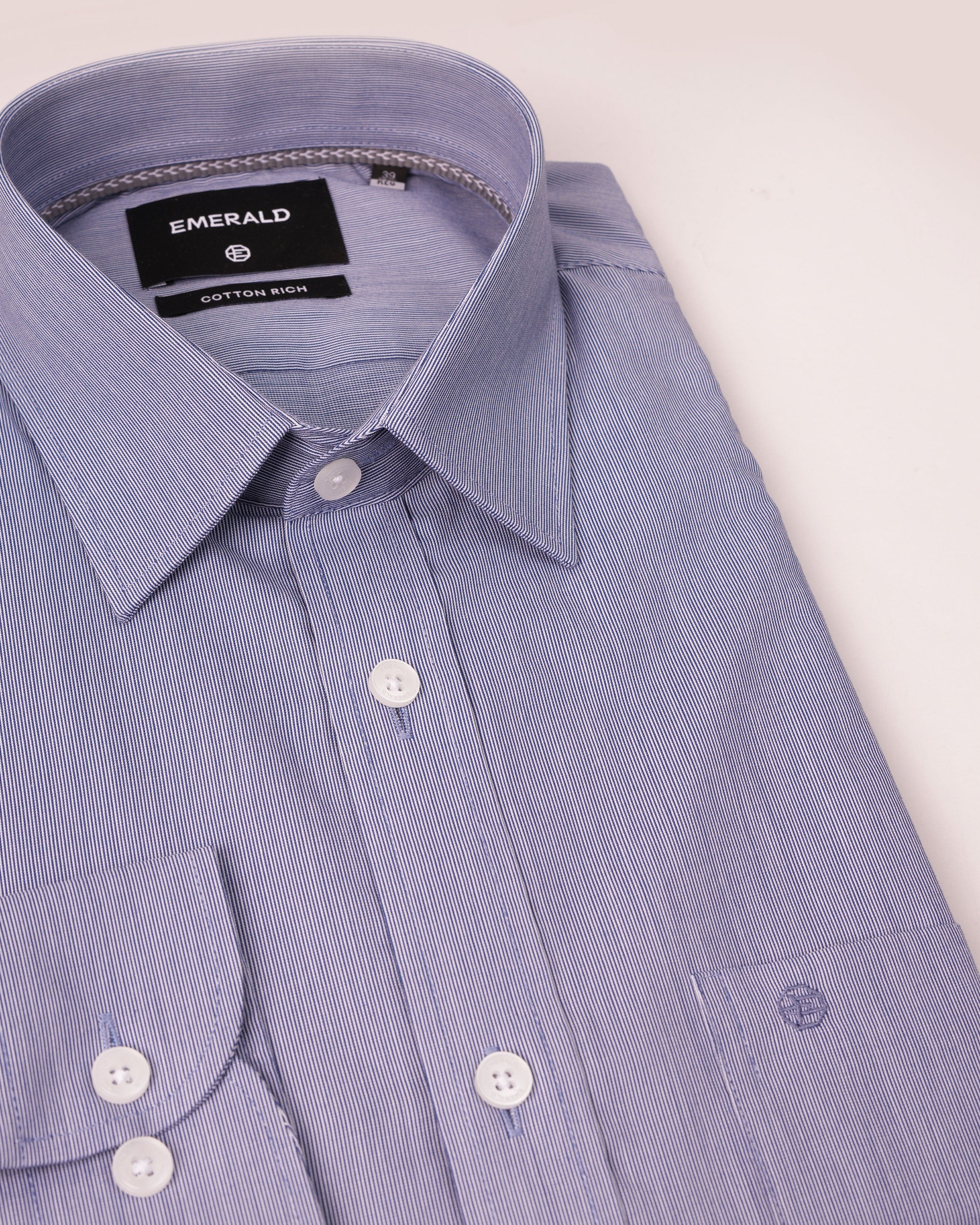Emerald Corporate Pique Dobby Regular Fit - Navy