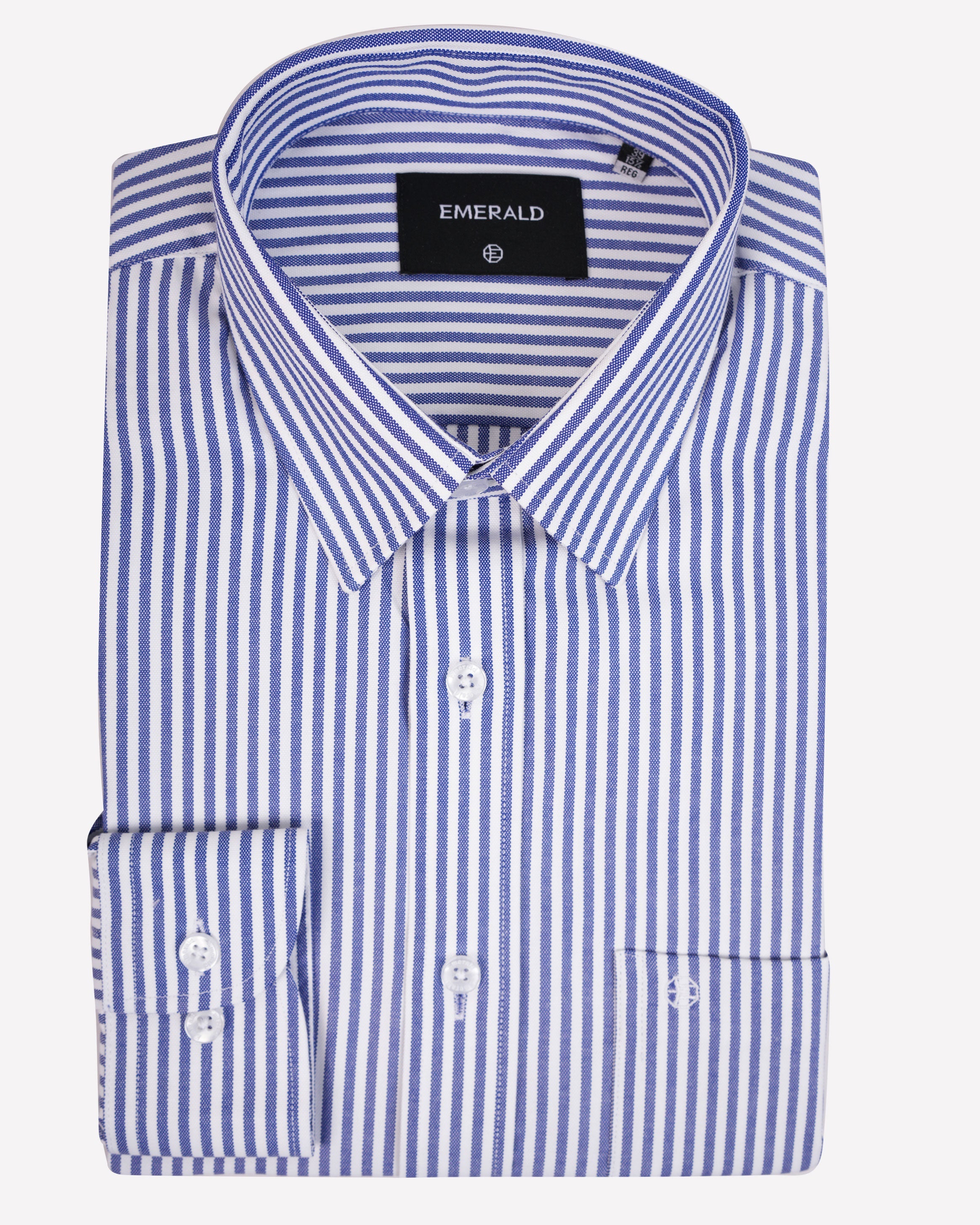 Emerald Formal Stripe Regular Fit-Blue Depths