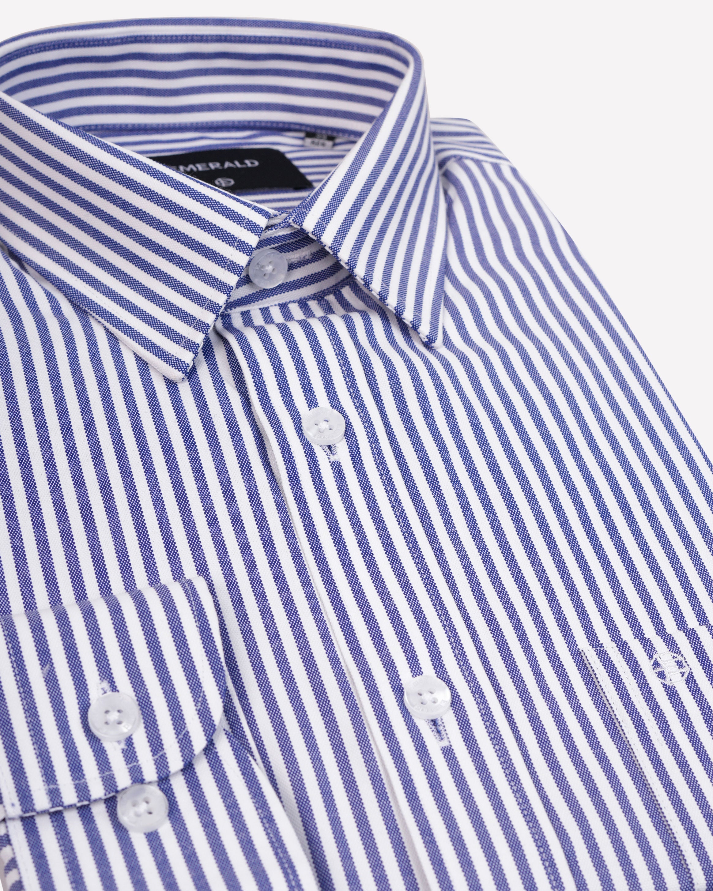 Emerald Formal Stripe Regular Fit-Blue Depths