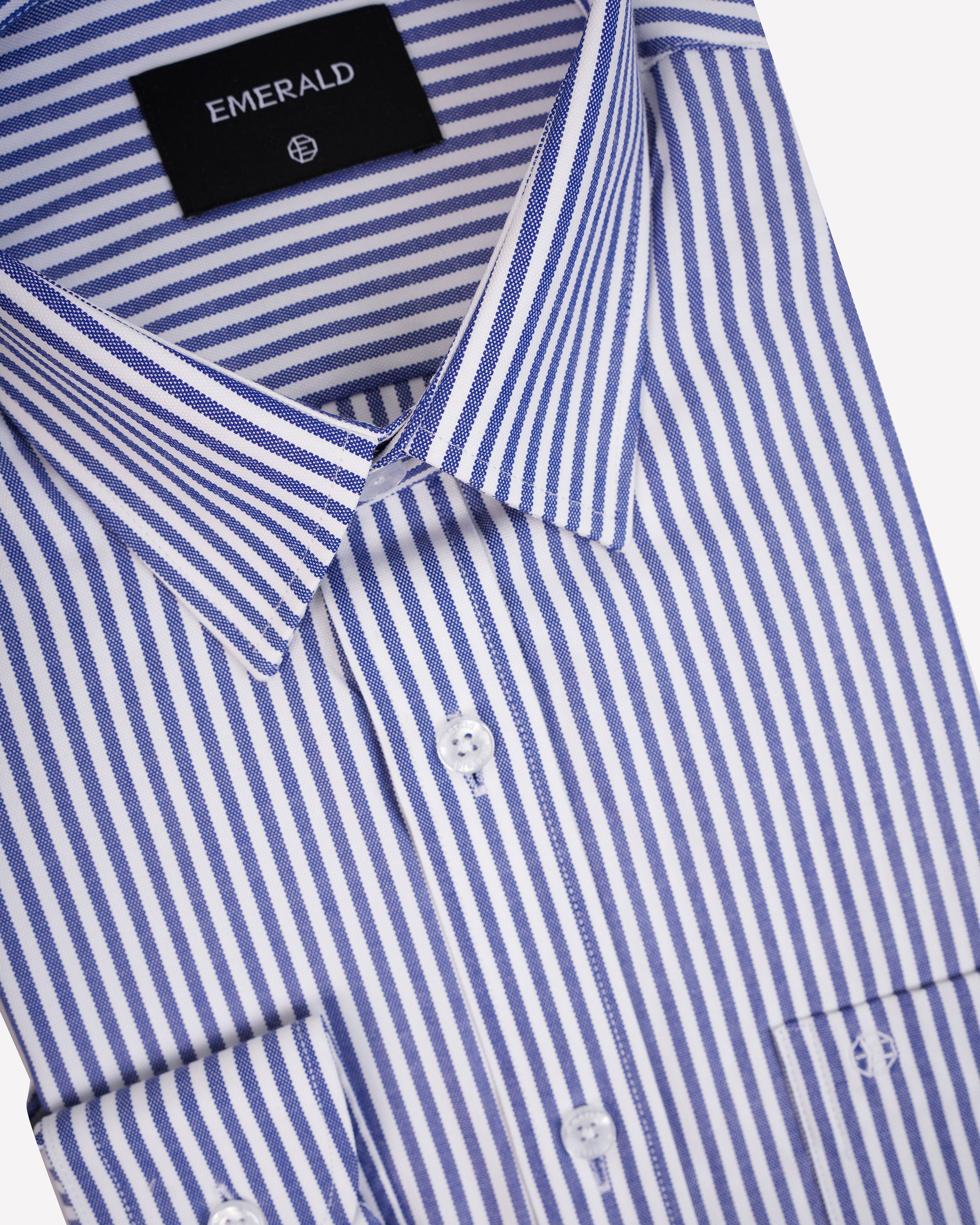 Emerald Formal Stripe Regular Fit-Blue Depths