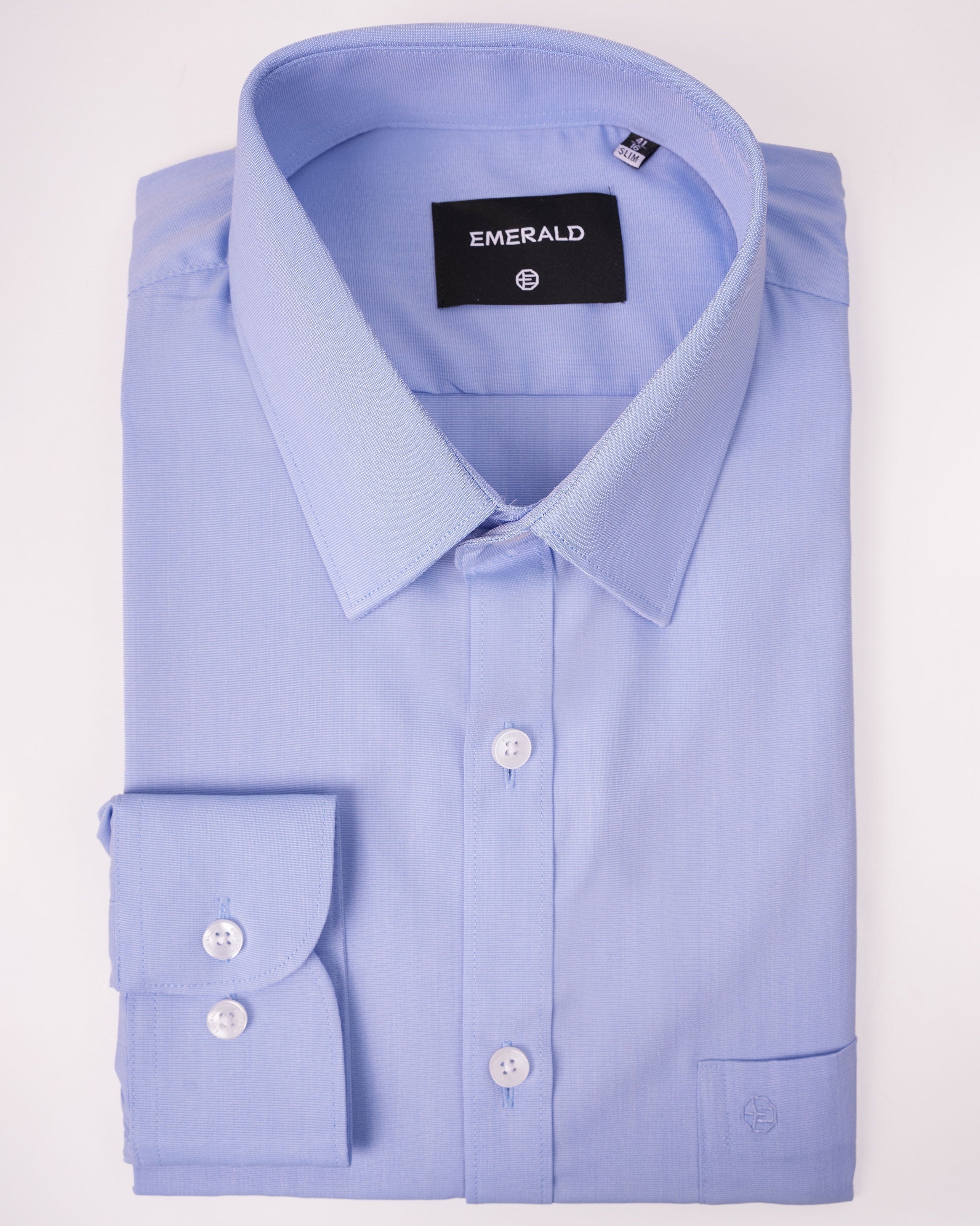 Emerald Formal Dobby Slim Fit - Vista Blue