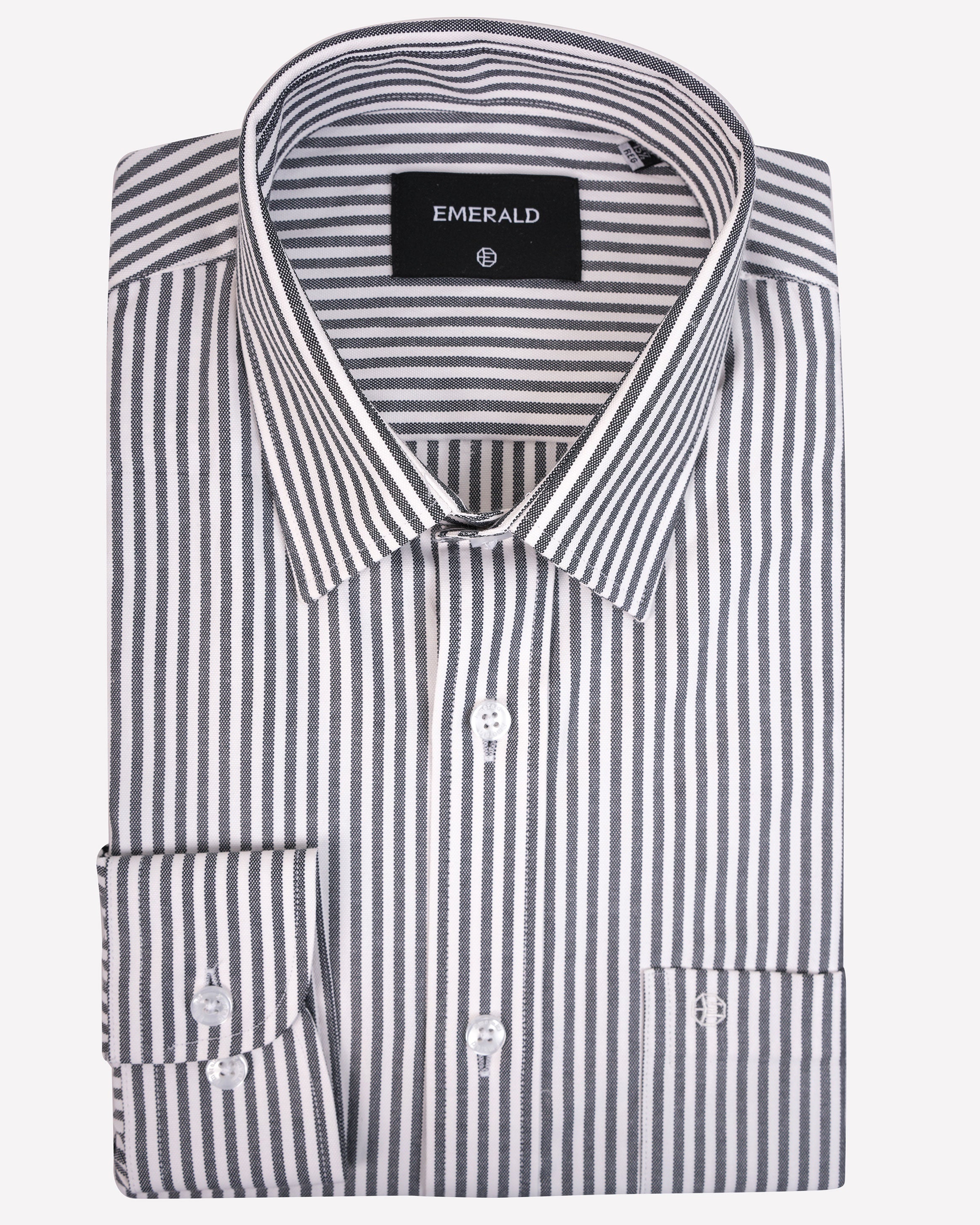 Emerald Formal Stripe Regular Fit-Black