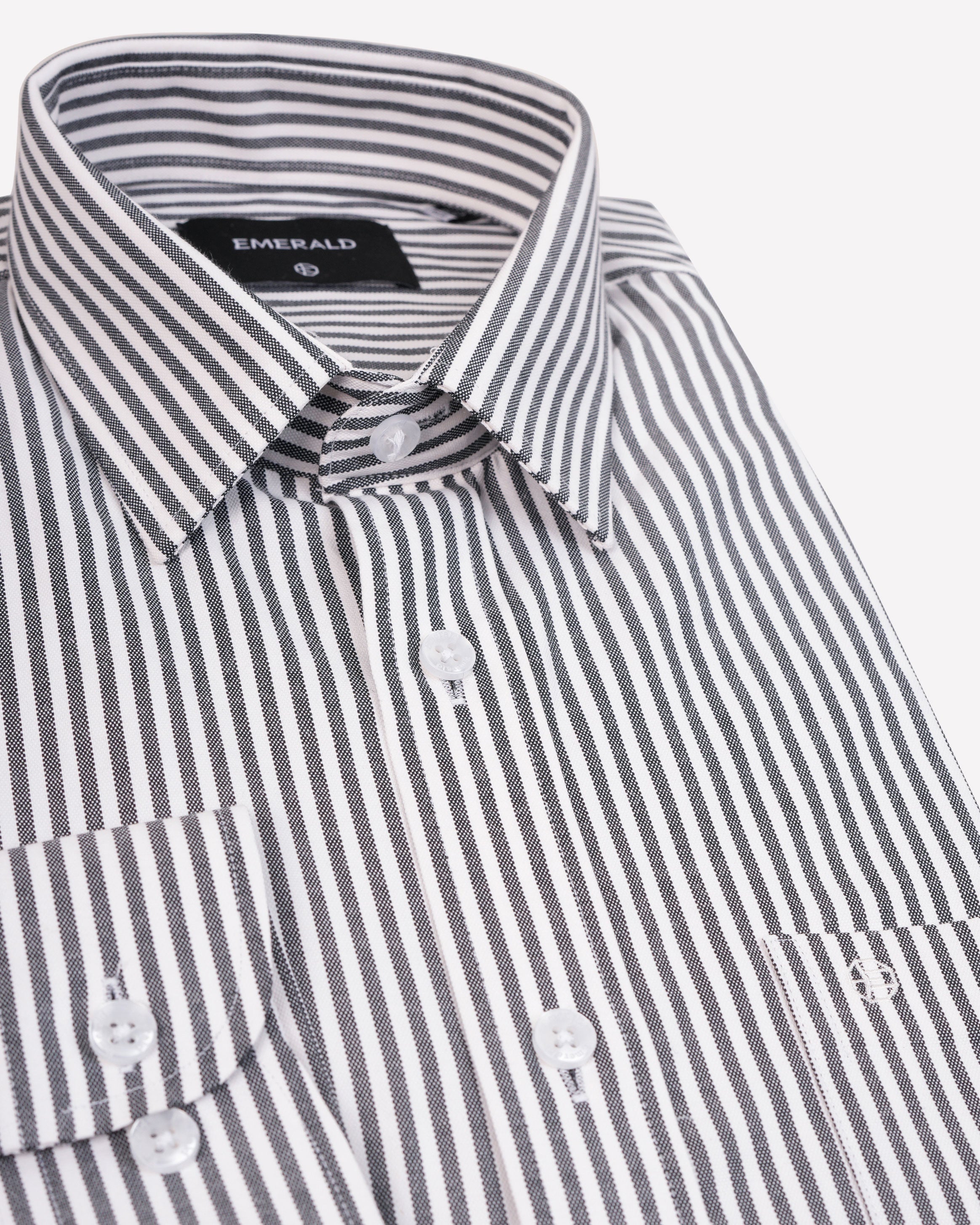 Emerald Formal Stripe Regular Fit-Black