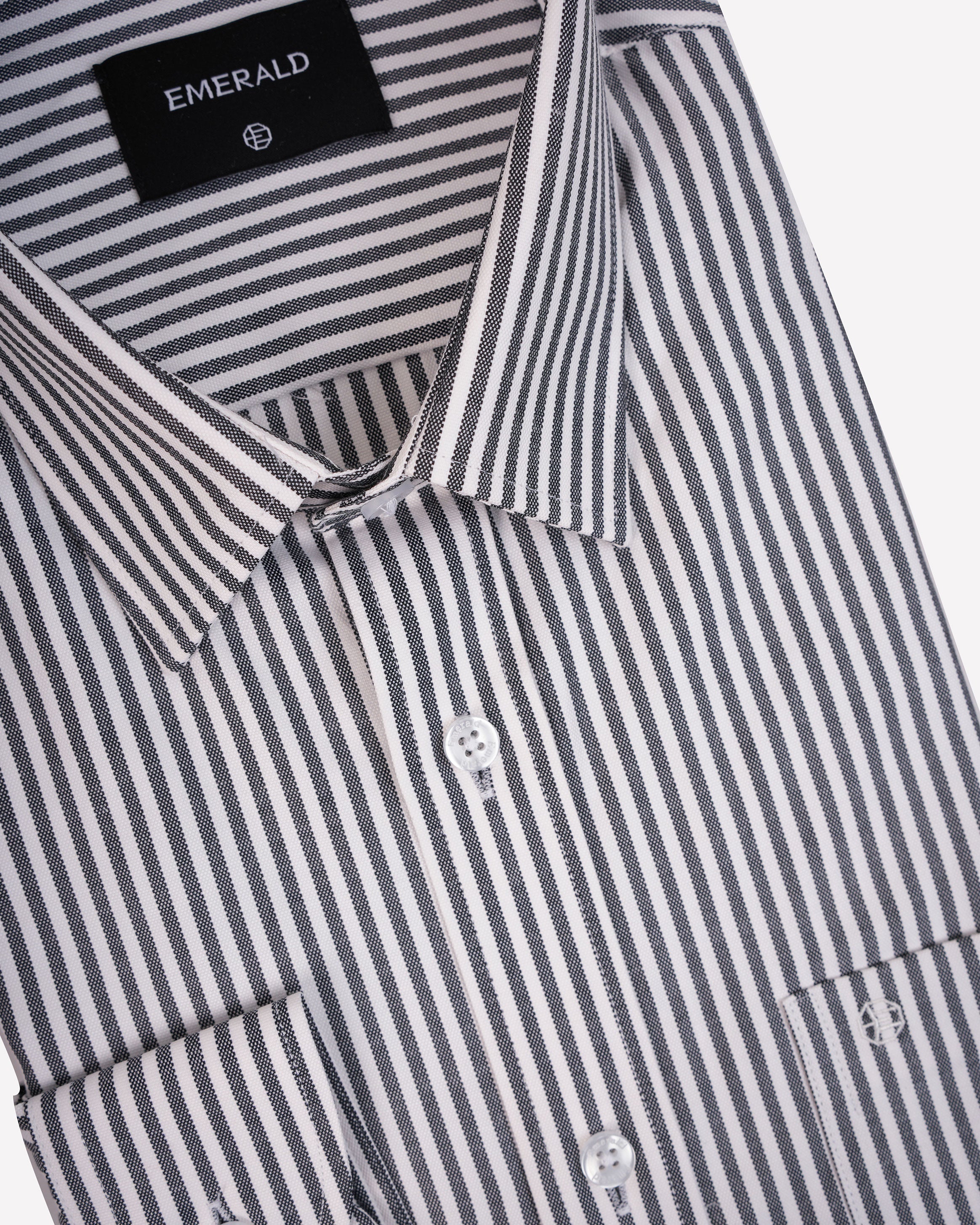 Emerald Formal Stripe Regular Fit-Black