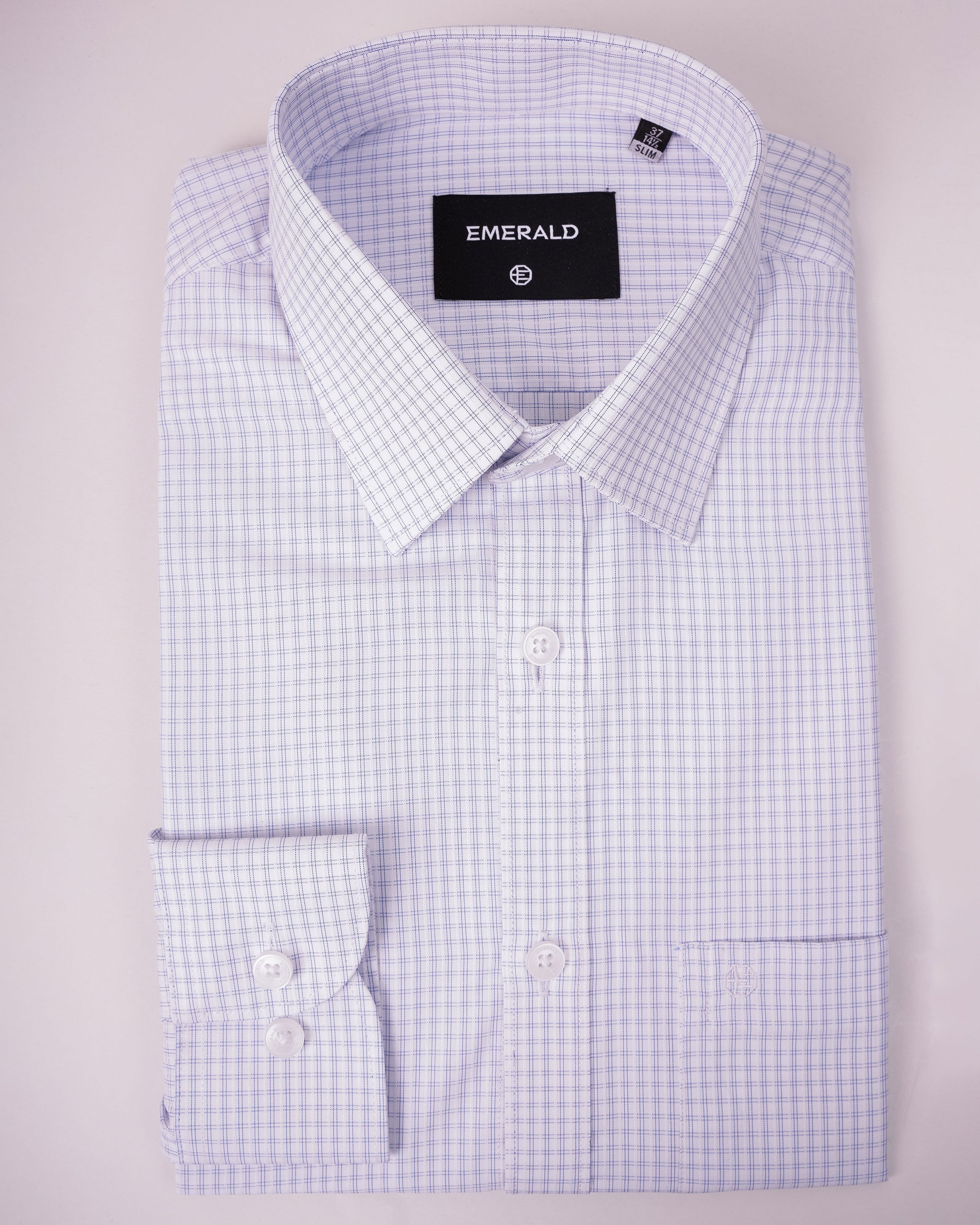 Emerald Formal Checks Slim Fit - Navy