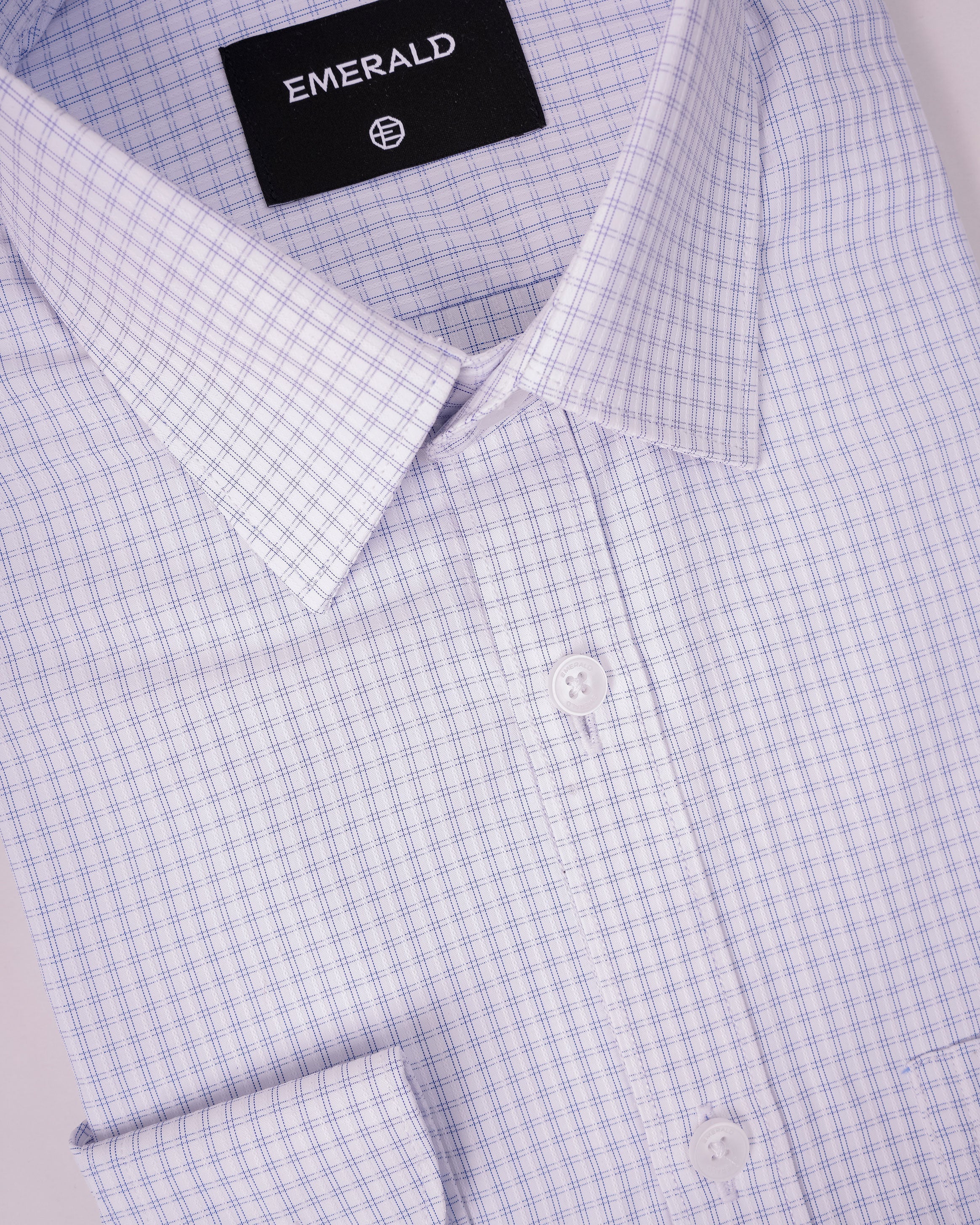 Emerald Formal Checks Slim Fit - Navy