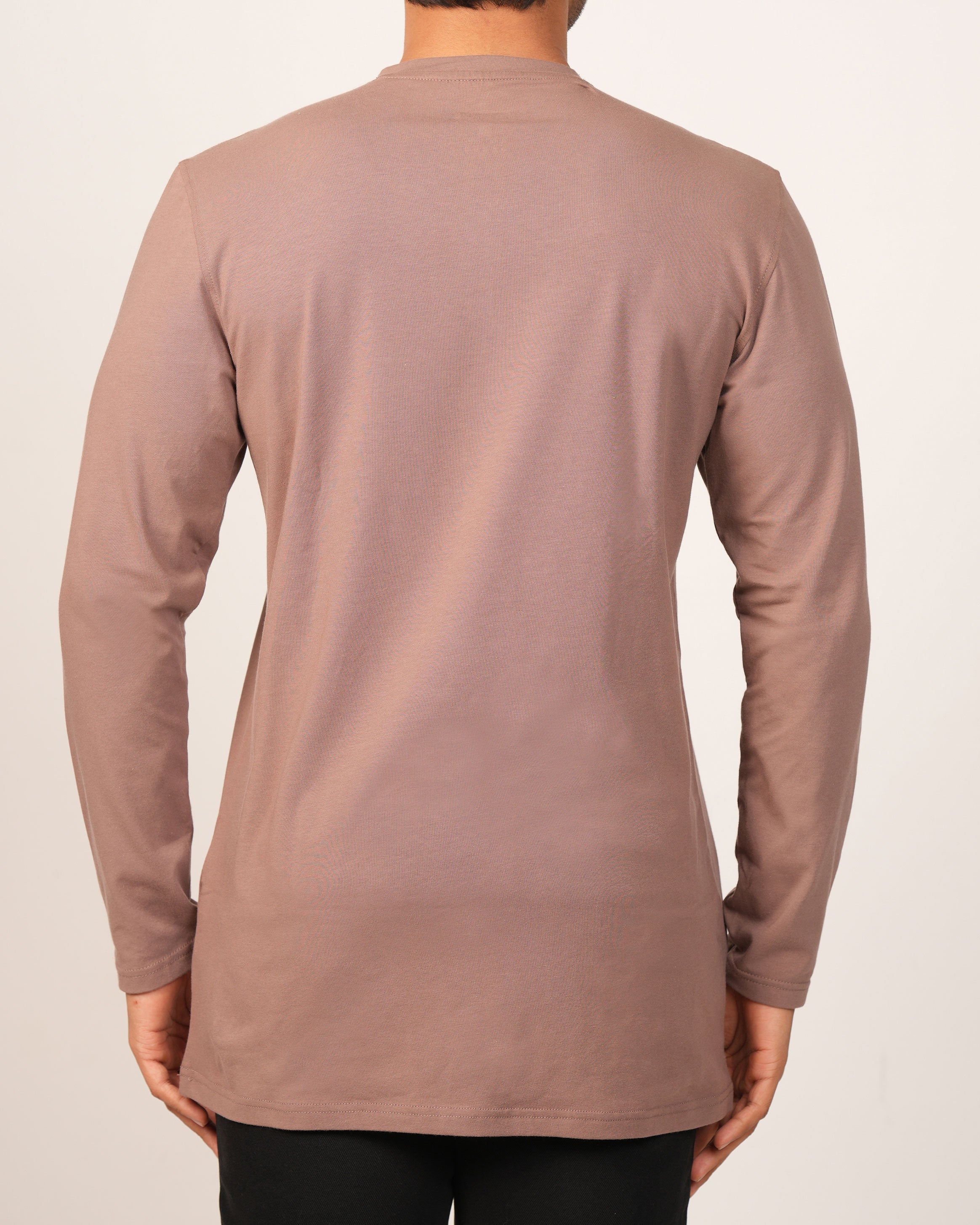 Emerald Henley Plain Slim Fit-Mahogany