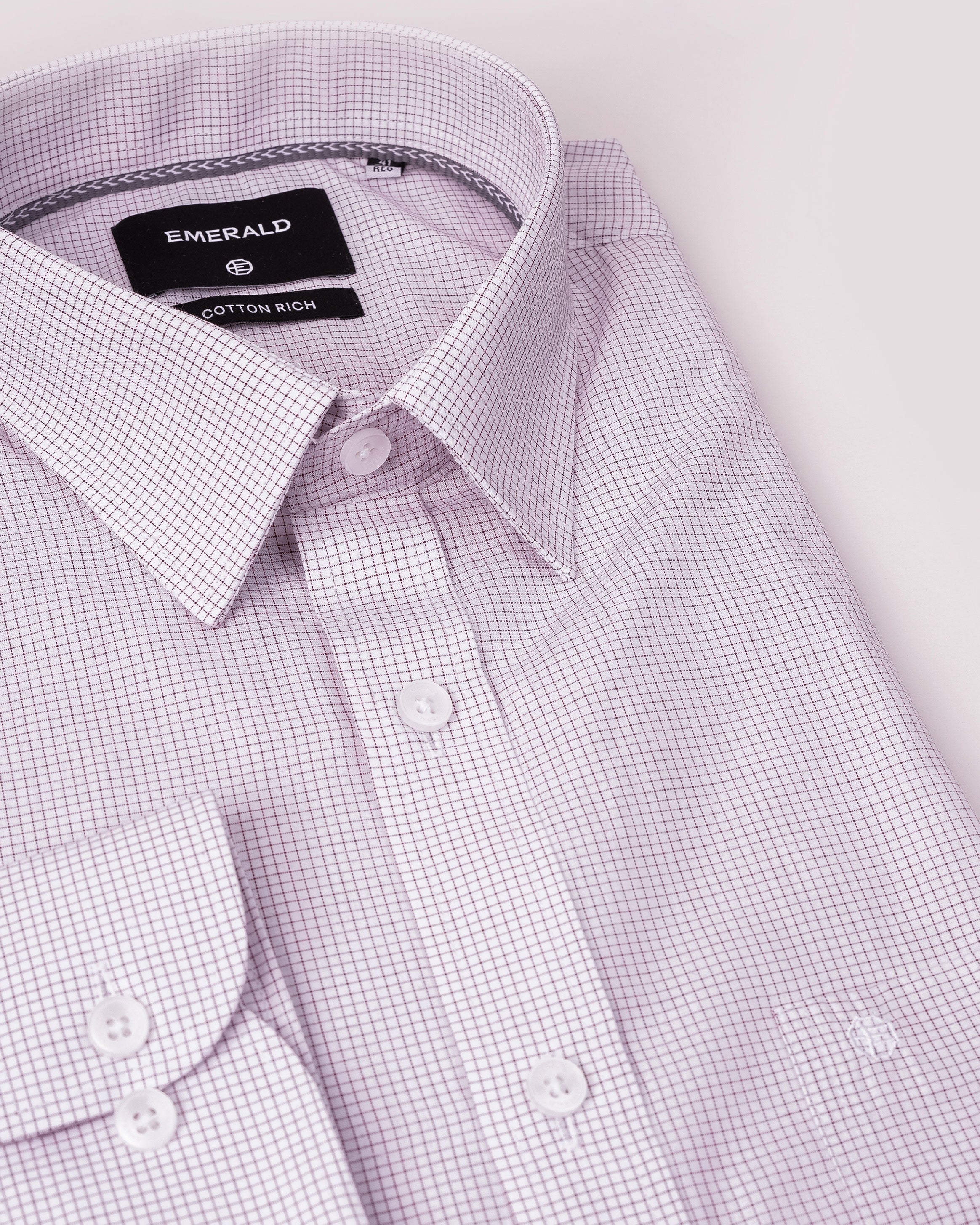 Emerald Corporate Checks Regular Fit - Brown Cinnamon