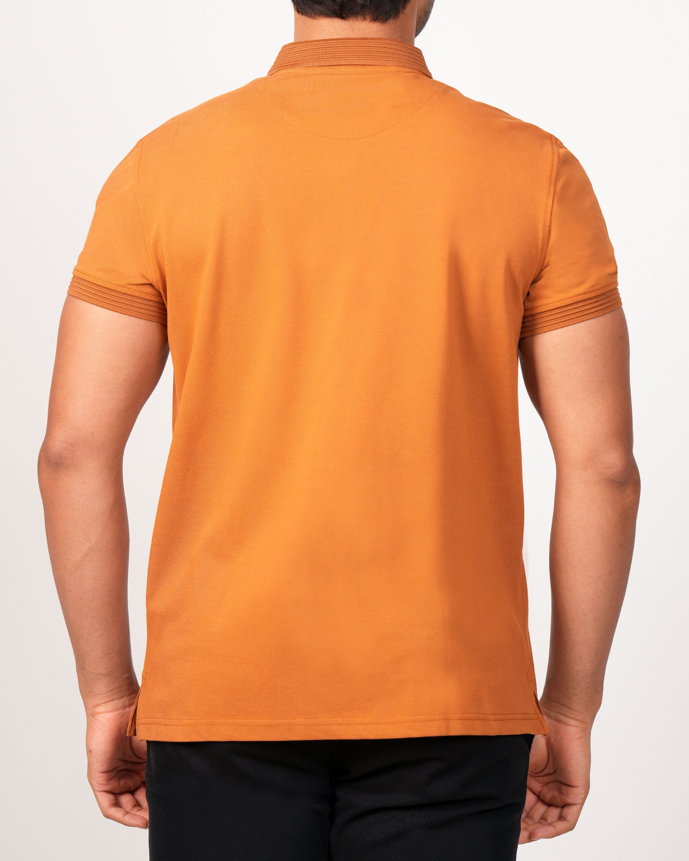 Emerald Polo Plain Slim Fit-Brown Sugar