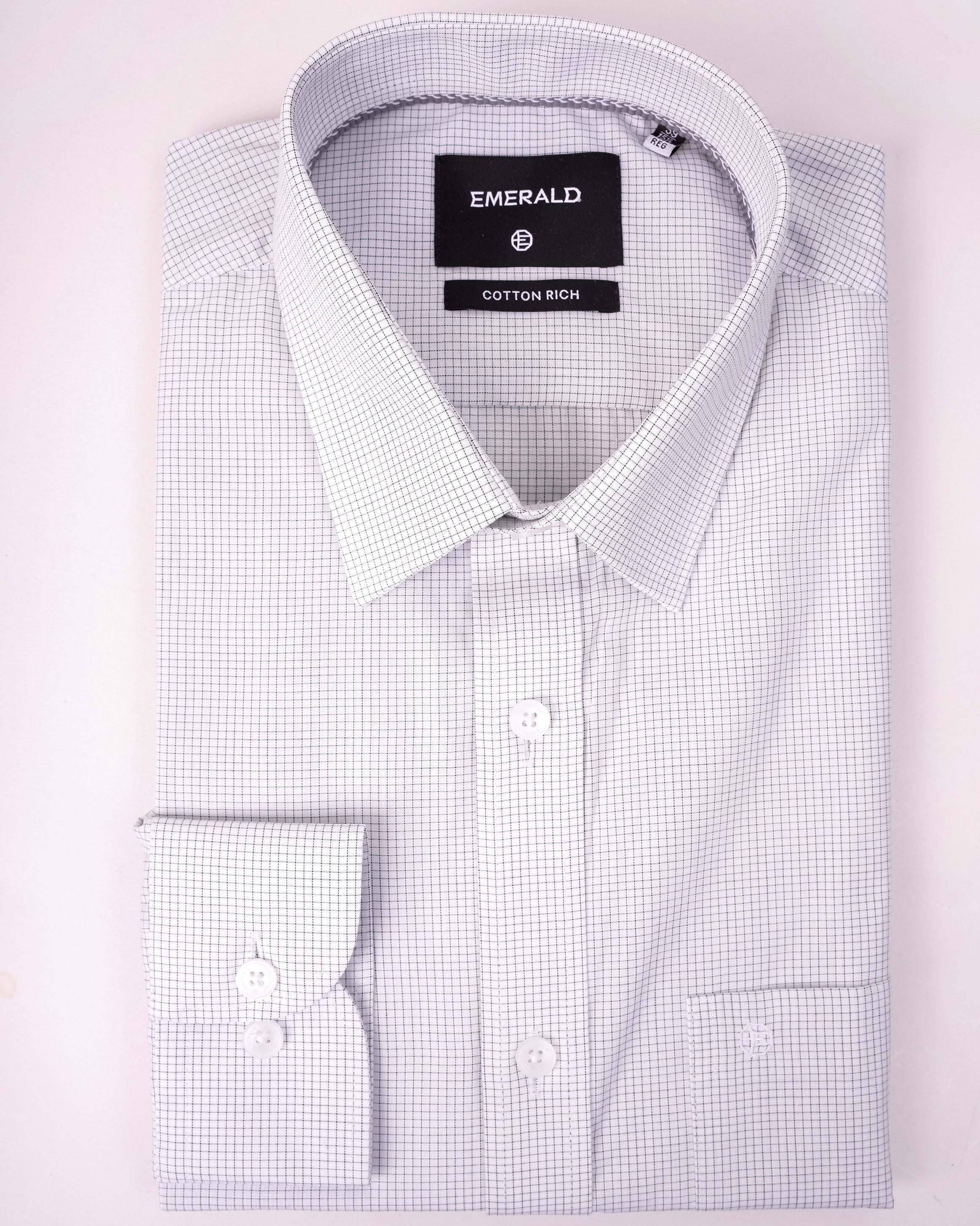 Emerald Corporate Checks Regular Fit - Green