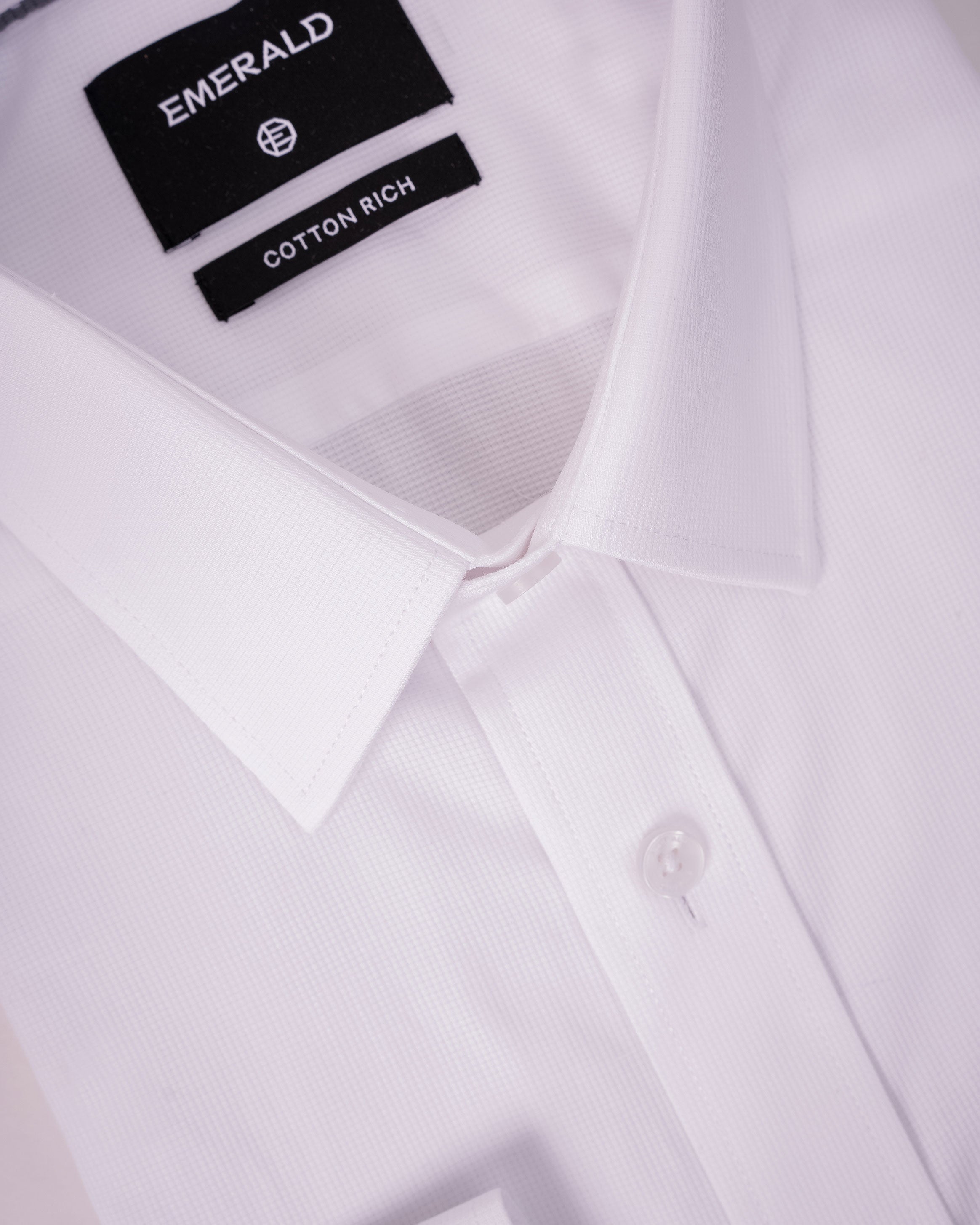 Emerald Corporate Dobby Regular Fit - White