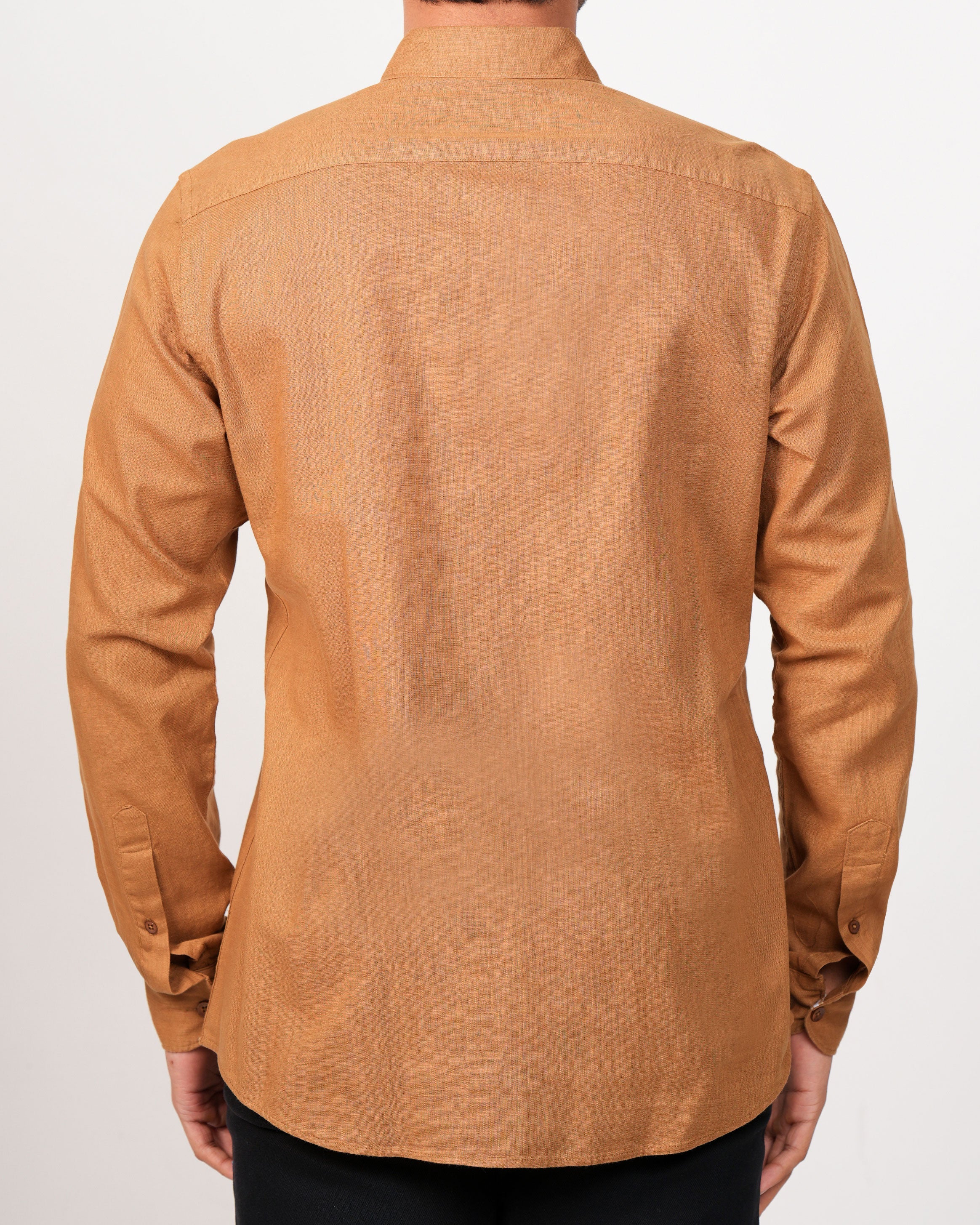 Emerald Active Plain Slim Fit-Tobacco Brown