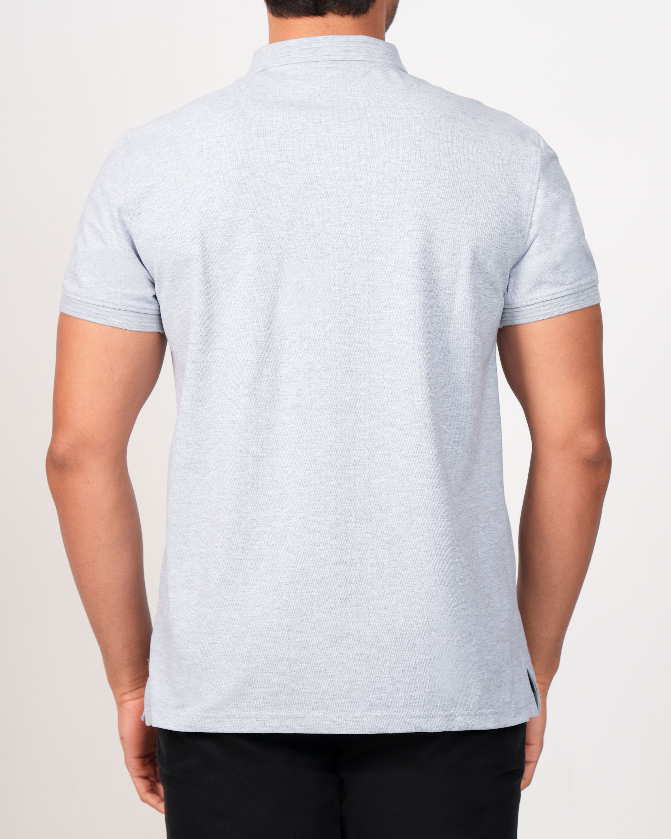 Emerald Polo Plain Slim Fit-Charcoal