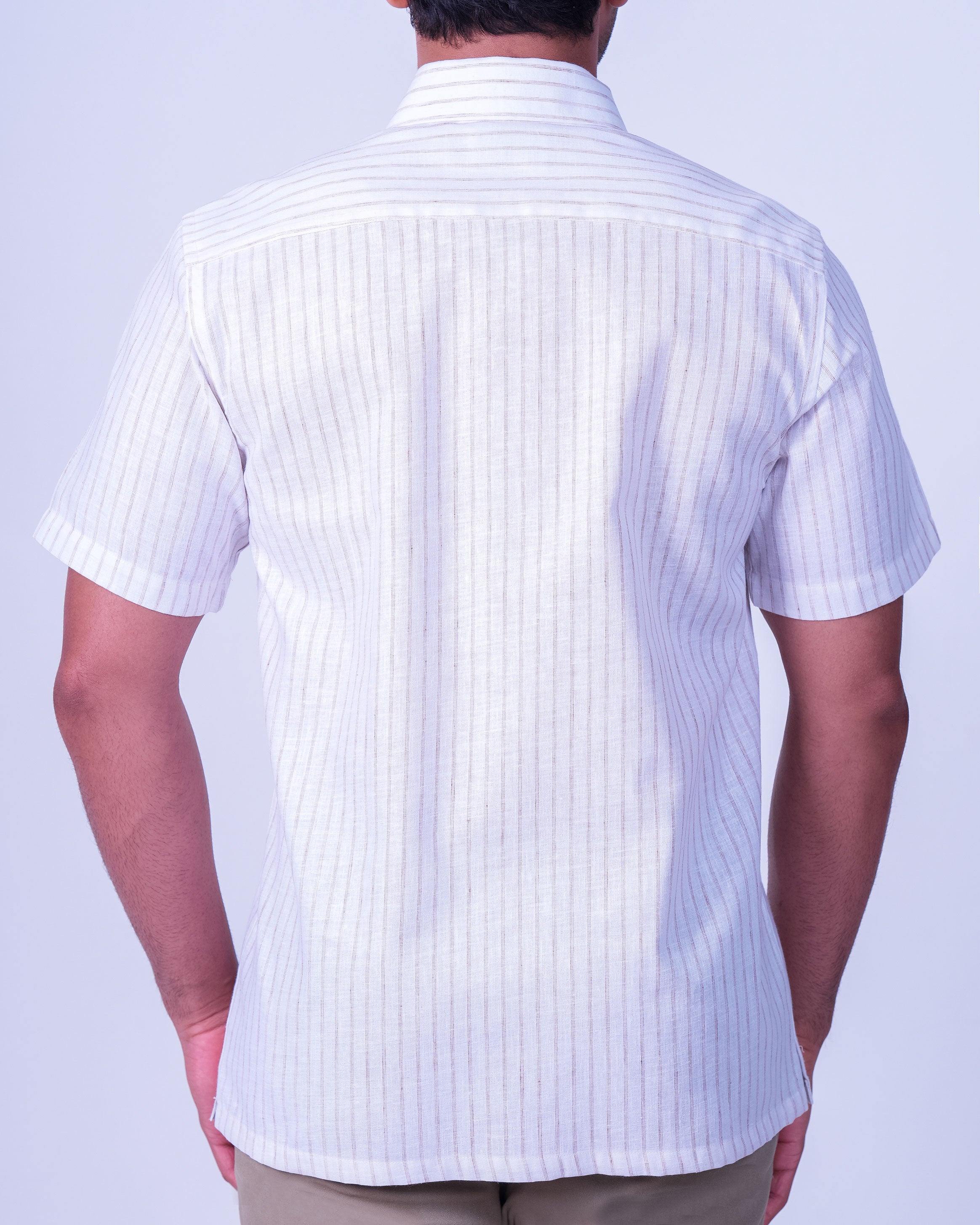 Emerald Casual Linen Looks Regular Fit - Eggnog Brown