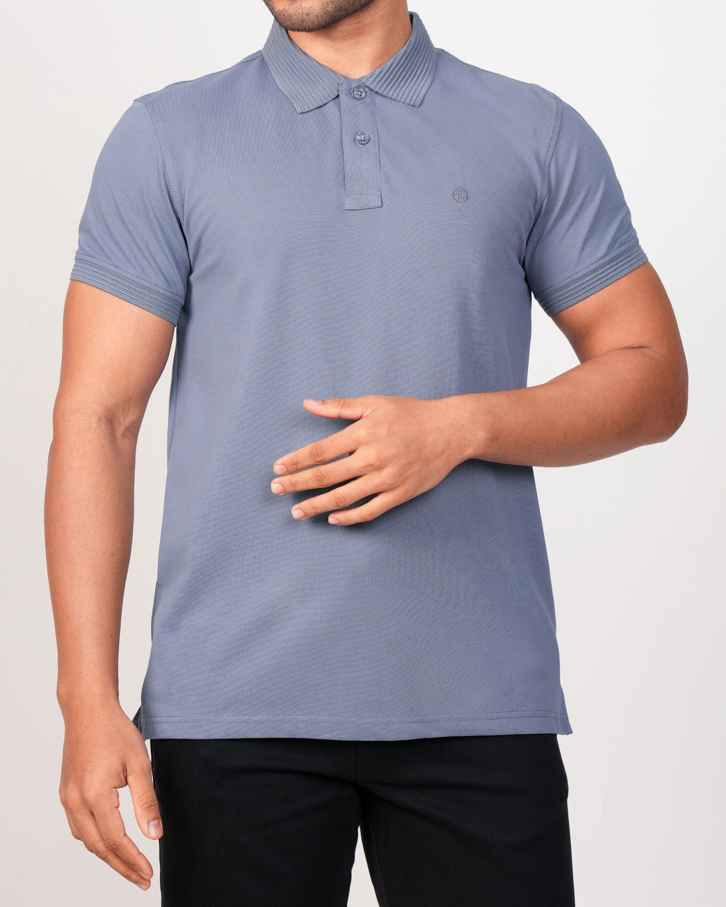 Emerald Polo Plain Slim Fit-Forever Blue
