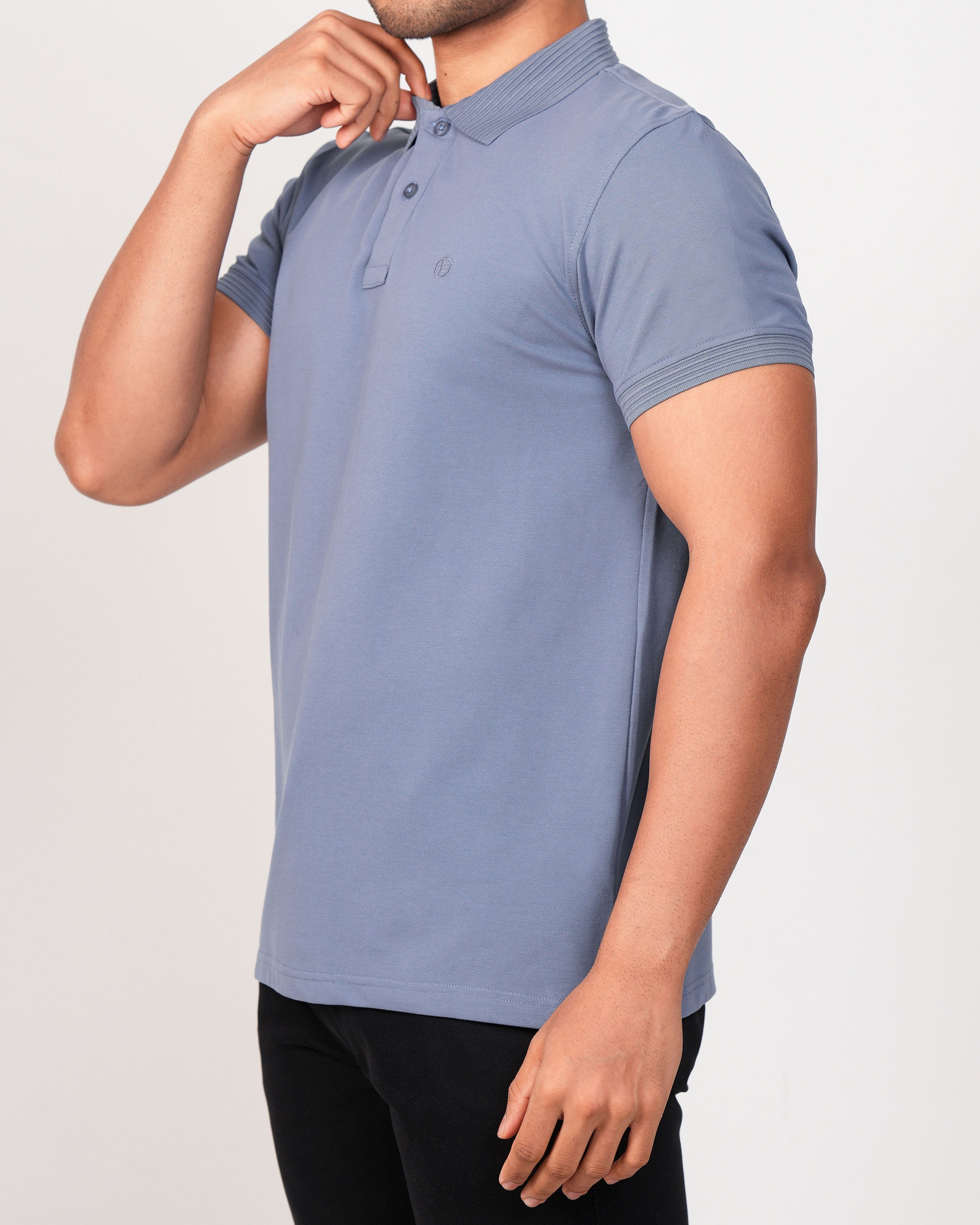 Emerald Polo Plain Slim Fit-Forever Blue