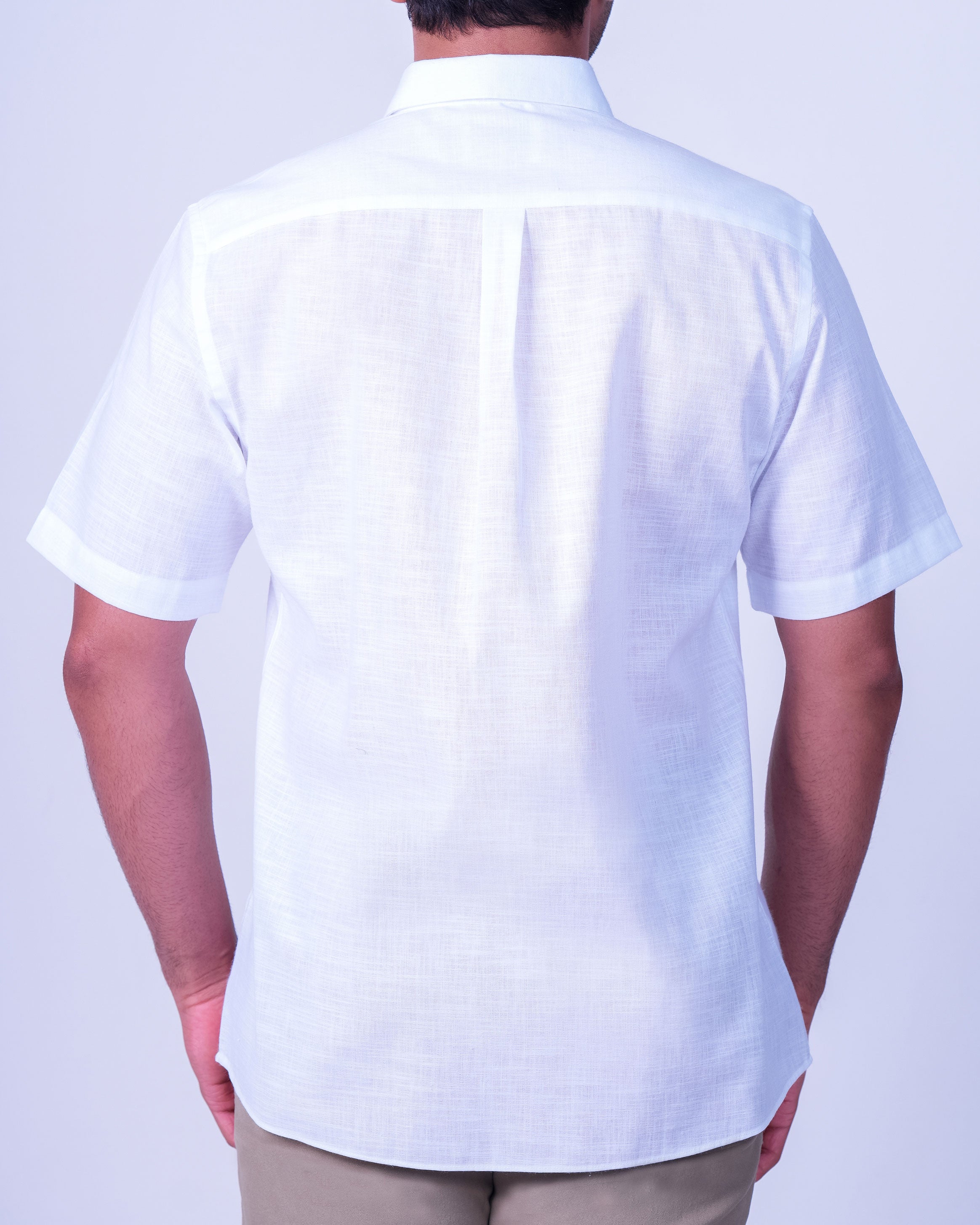 Emerald Casual Linen Looks Slim Fit - White