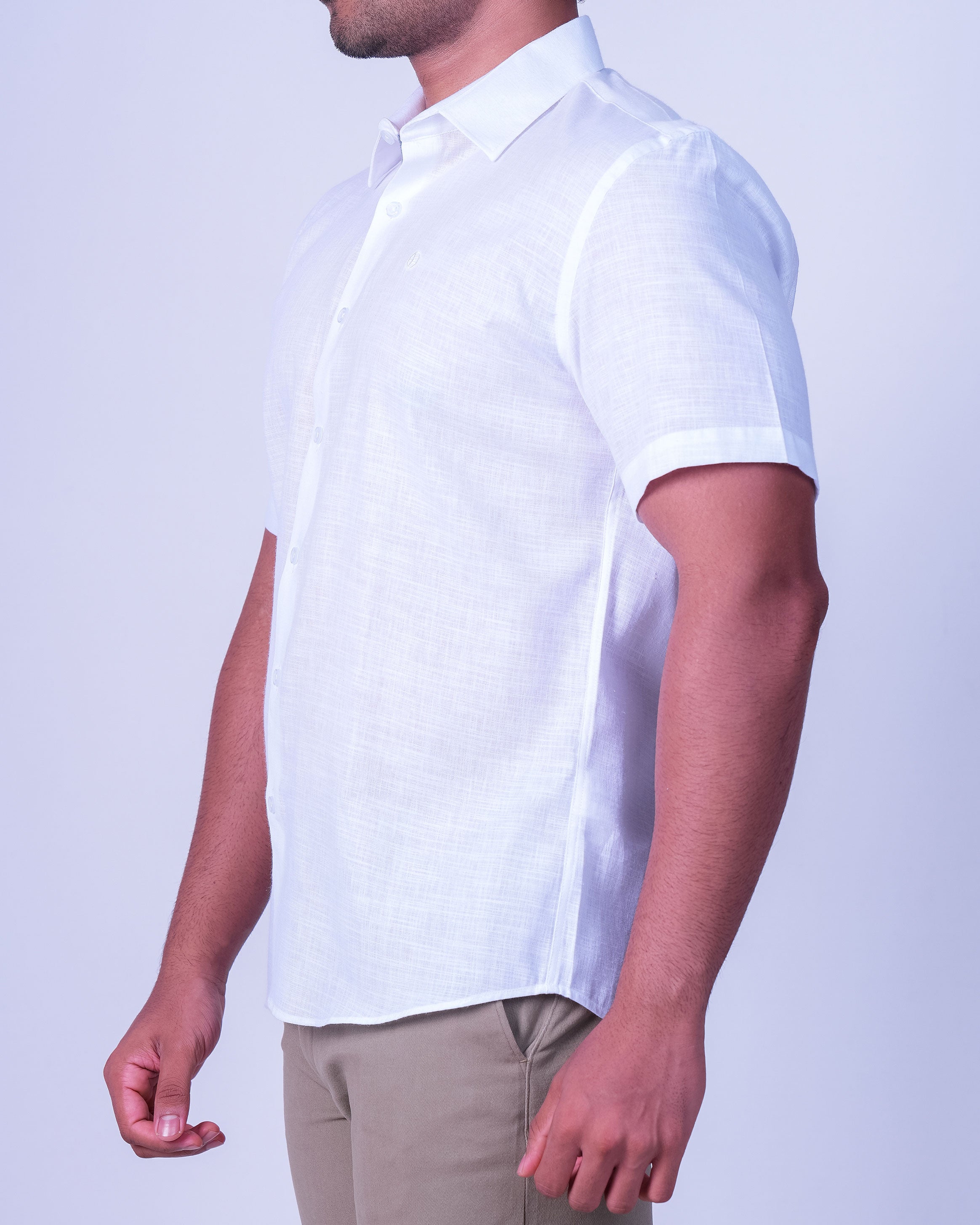 Emerald Casual Linen Looks Regular Fit - White