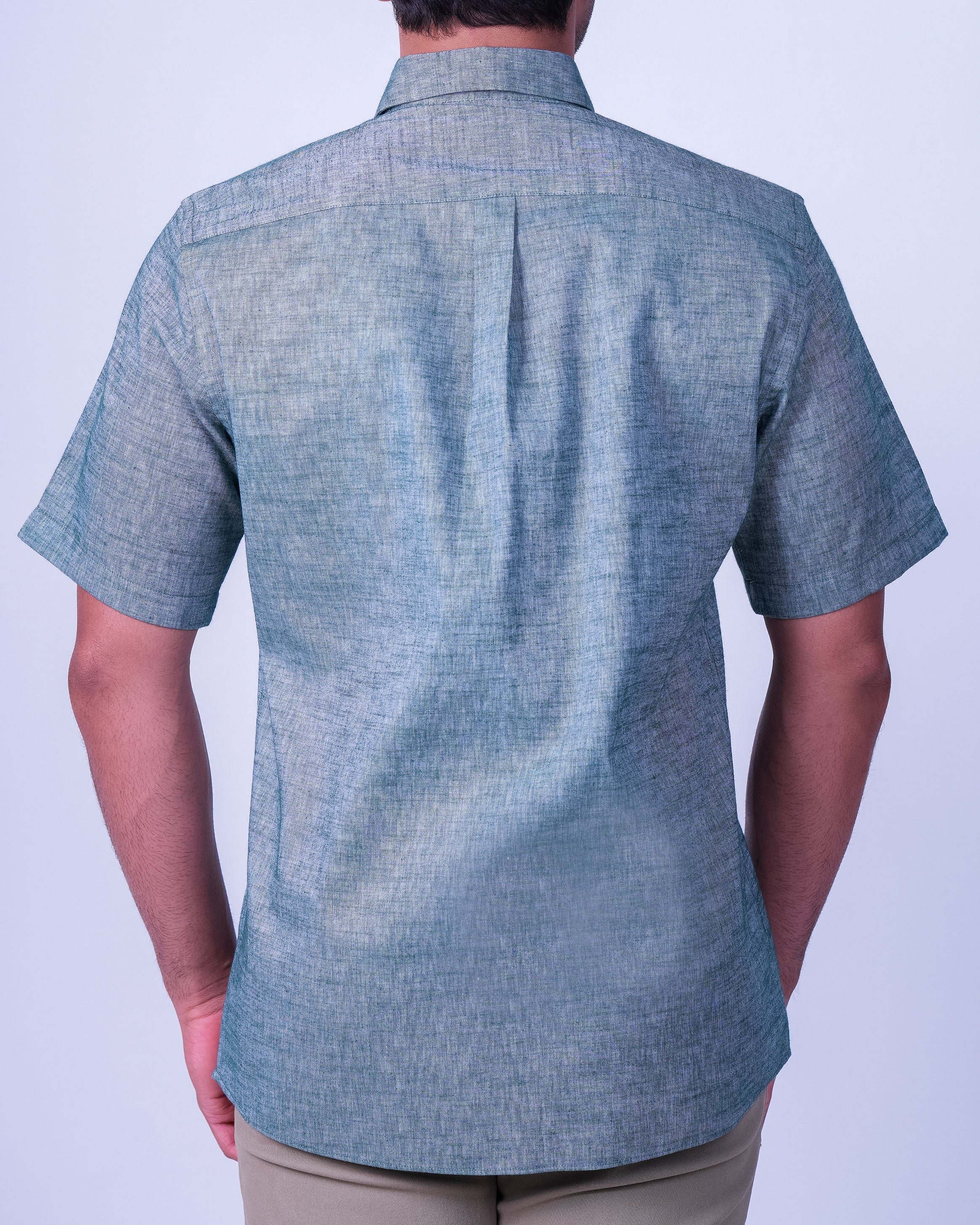 Emerald Casual Linen Looks Slim Fit - Posy Green