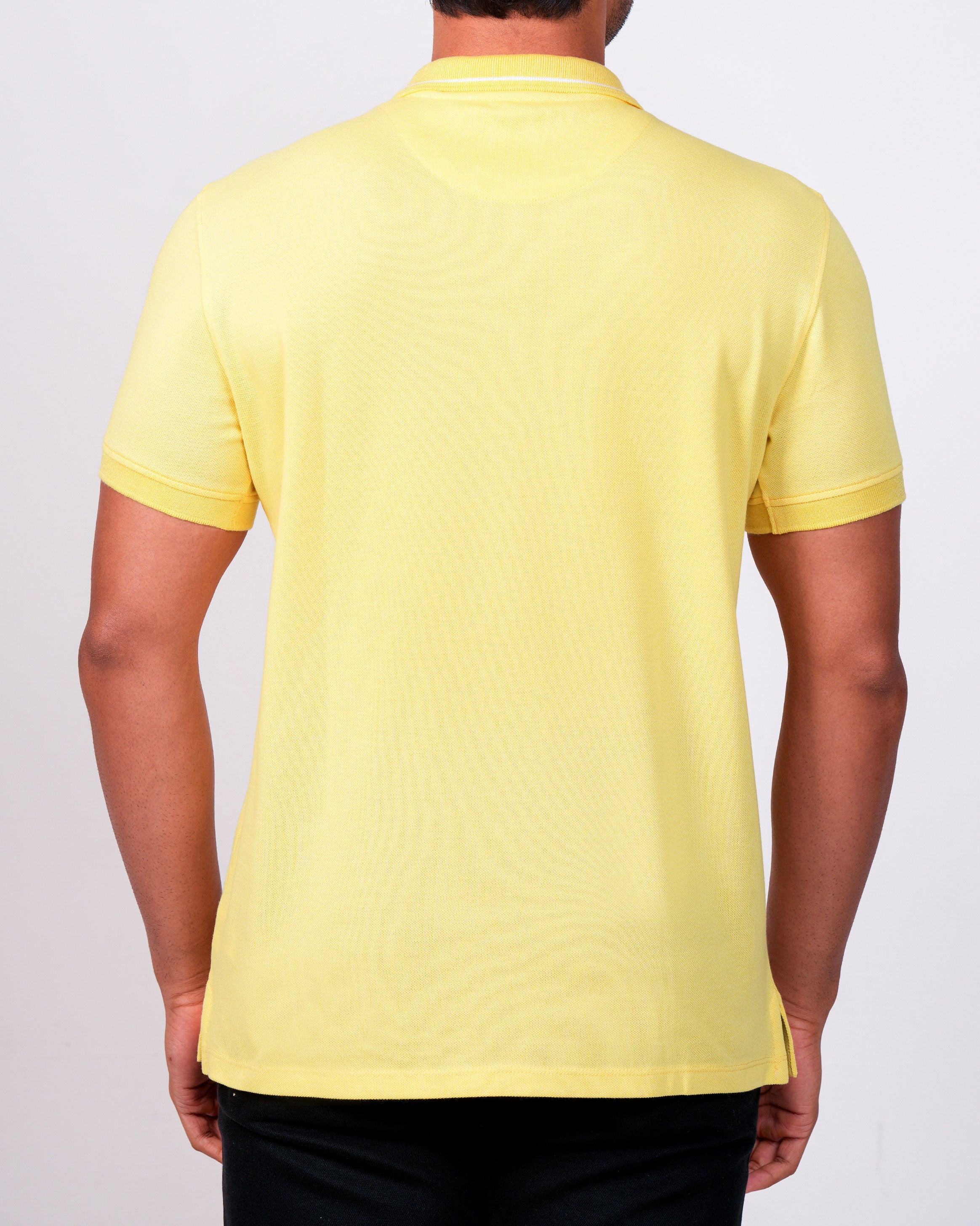 Emerald Polo Pique Solid Slim Fit-Mimosa