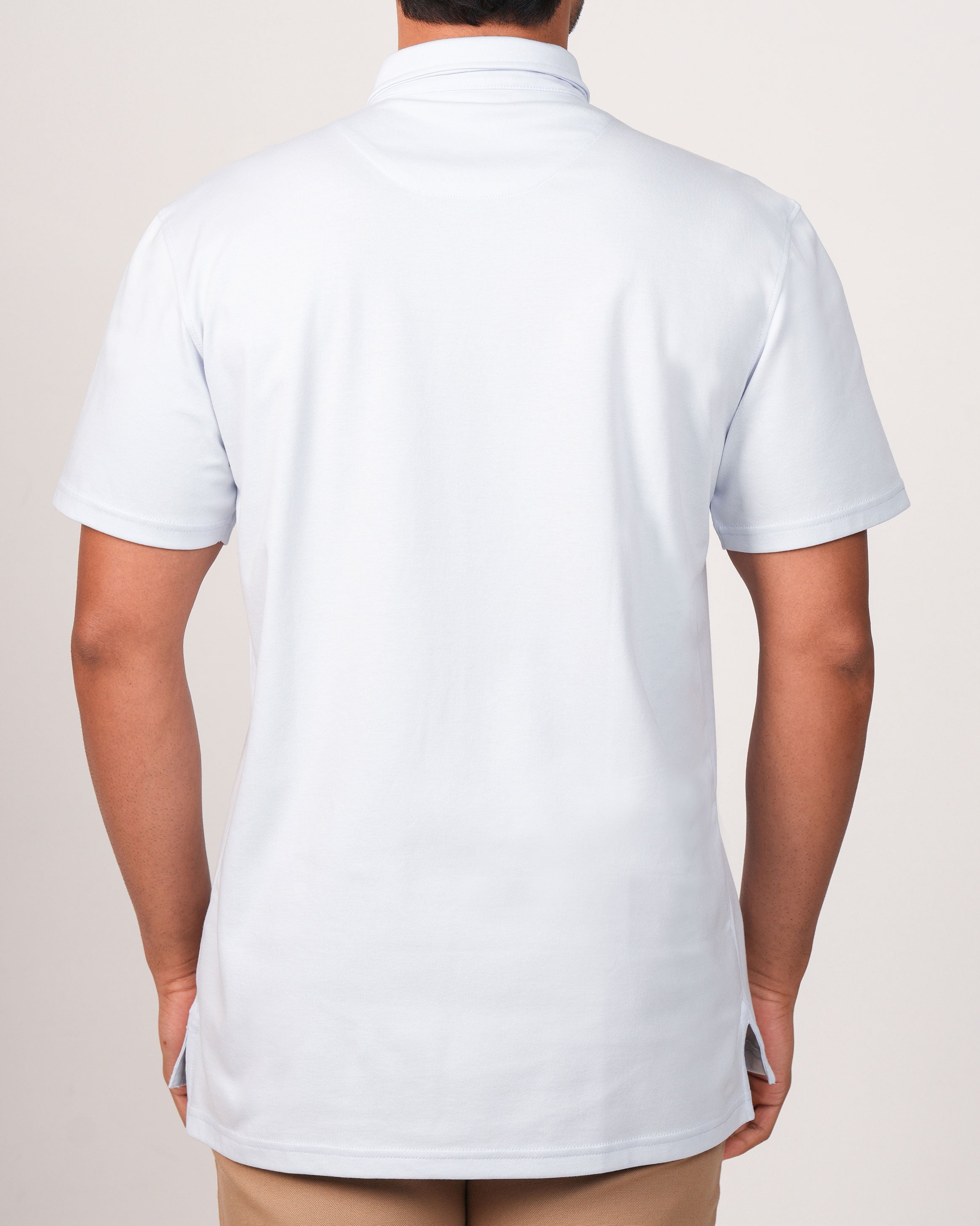 Emerald Plain Slim Fit Polo-Baby Blue