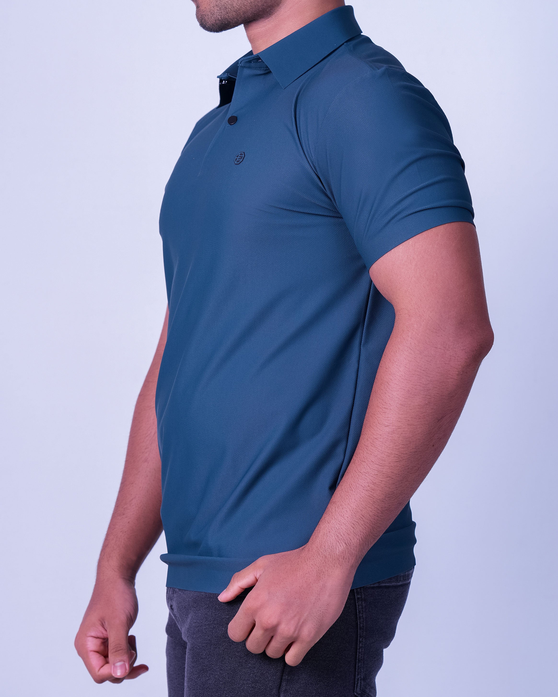 Emerald Polo Dobby Slim Fit - Mallard Blue