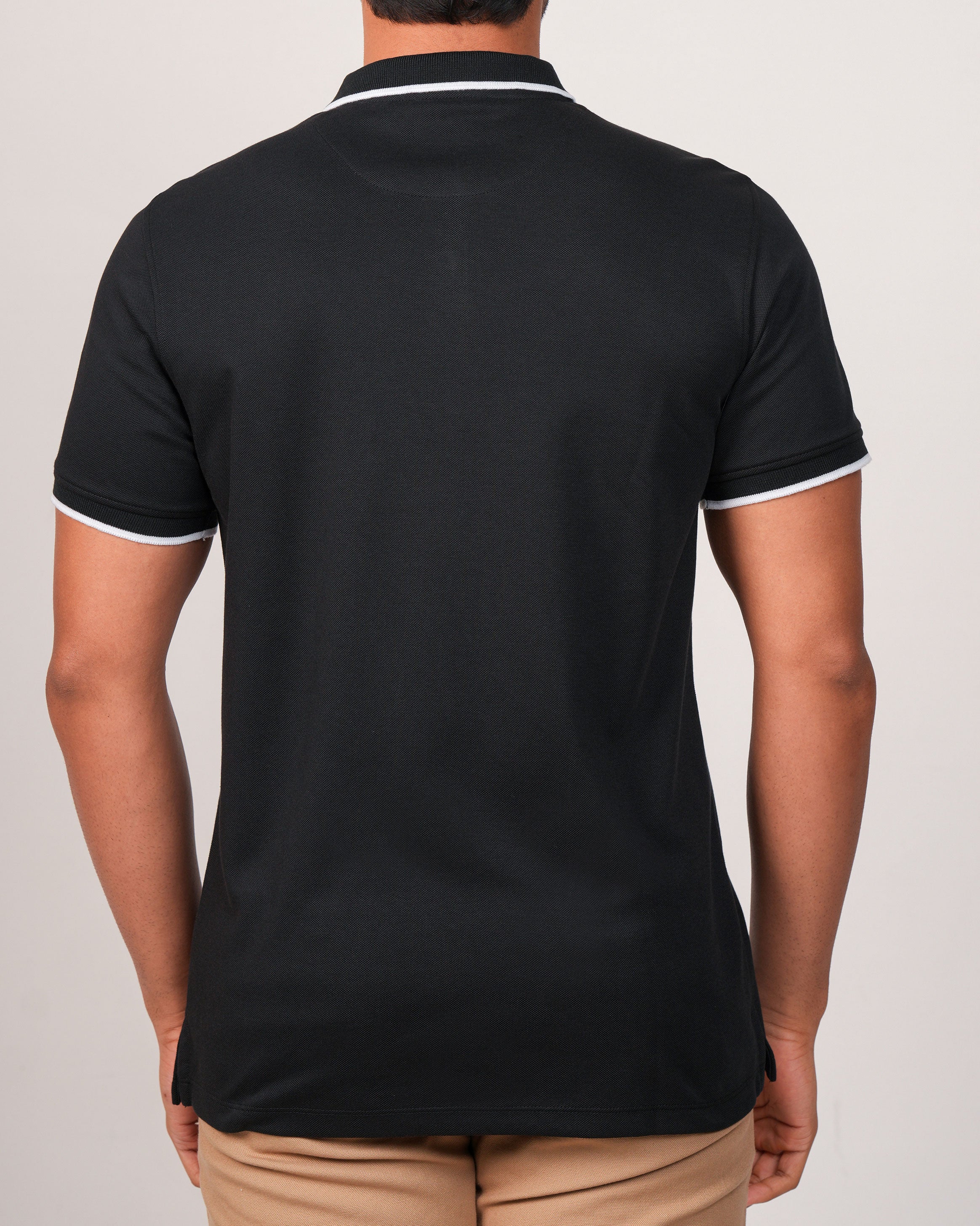 Emerald Polo Pique Solid Slim Fit-Ebony