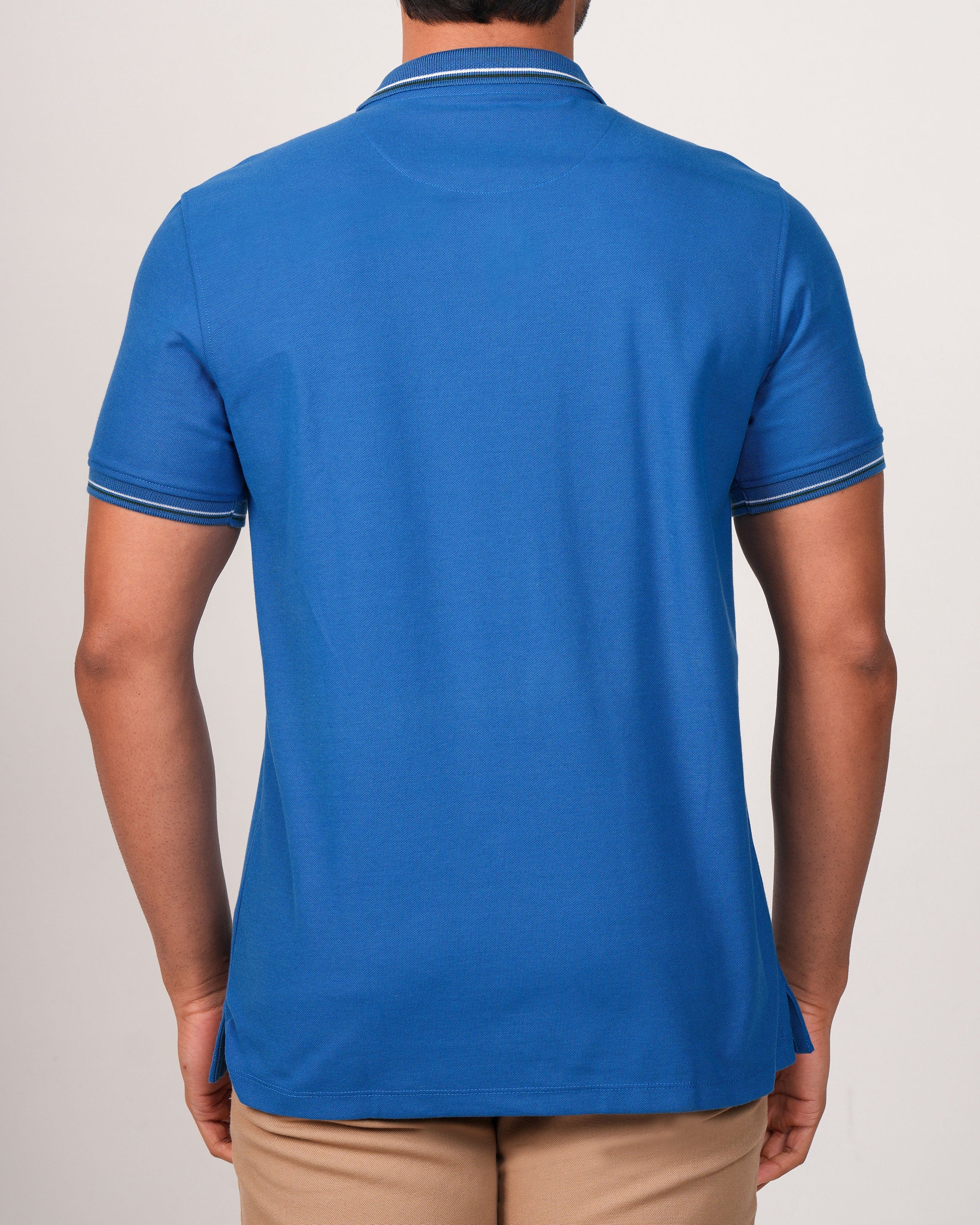 Emerald Plain Polo-Estate Blue
