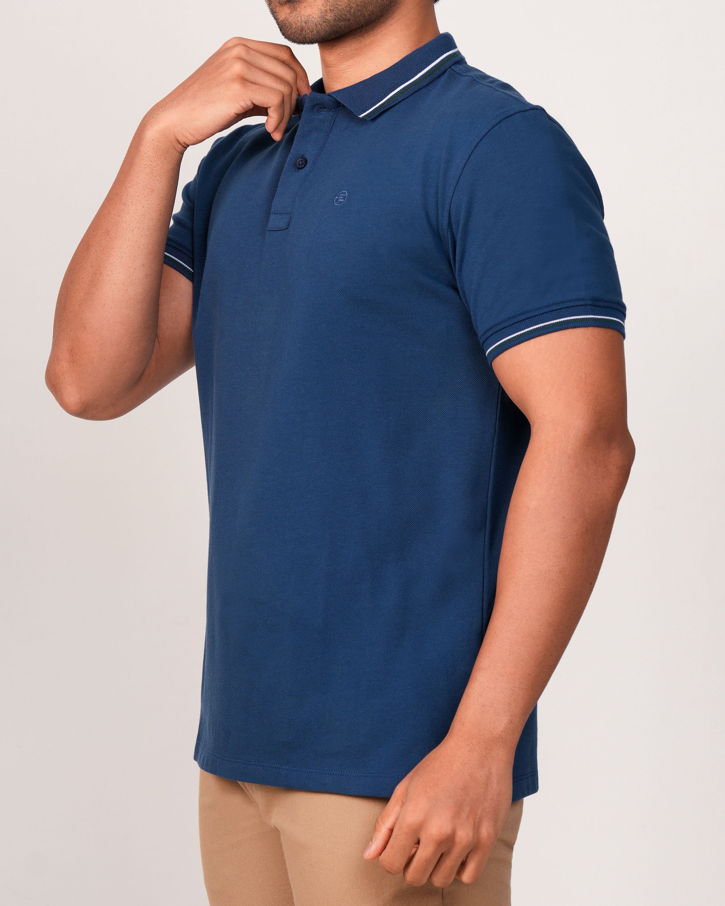 Emerald Plain Polo-Moroccan Blue
