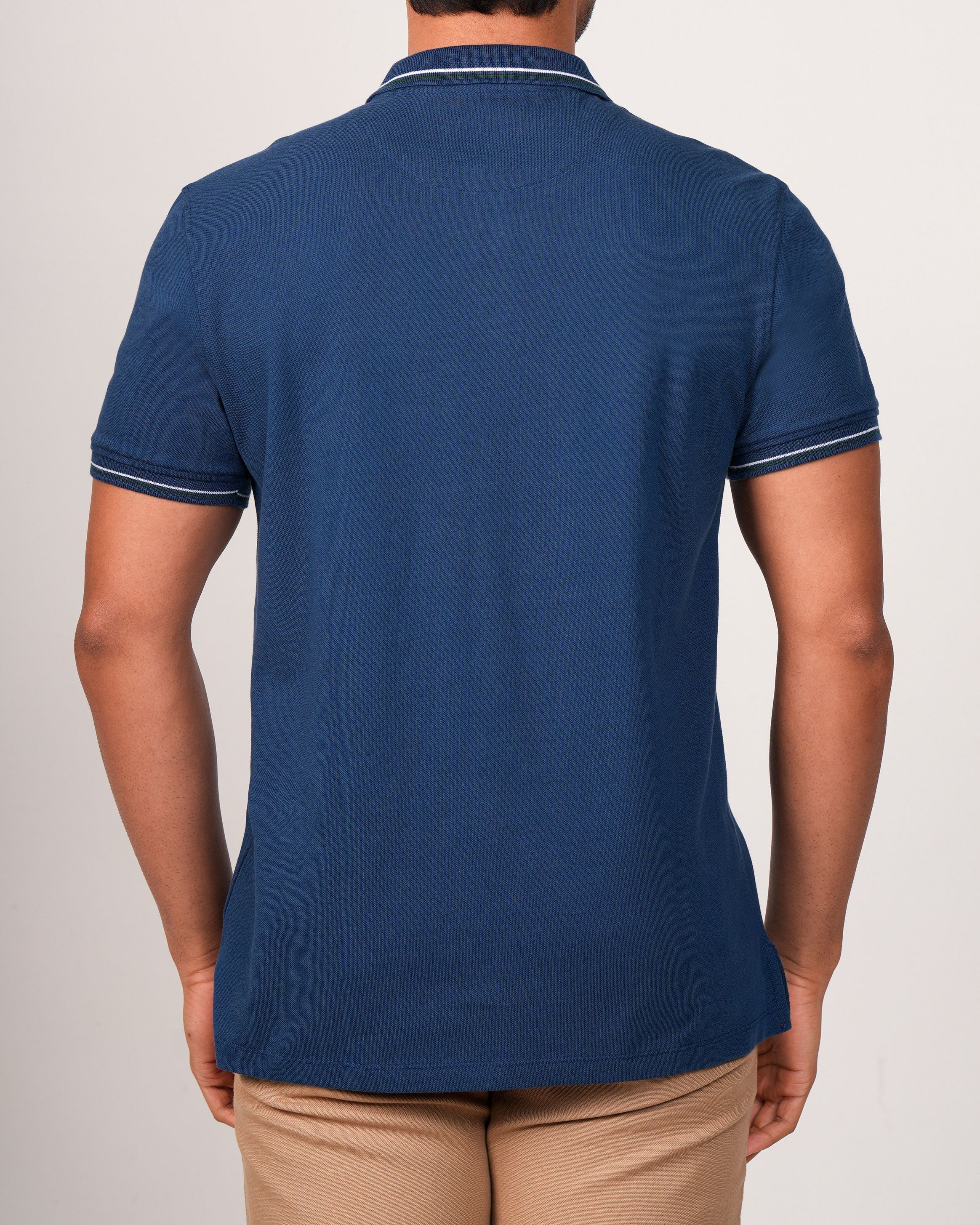 Emerald Plain Polo-Moroccan Blue