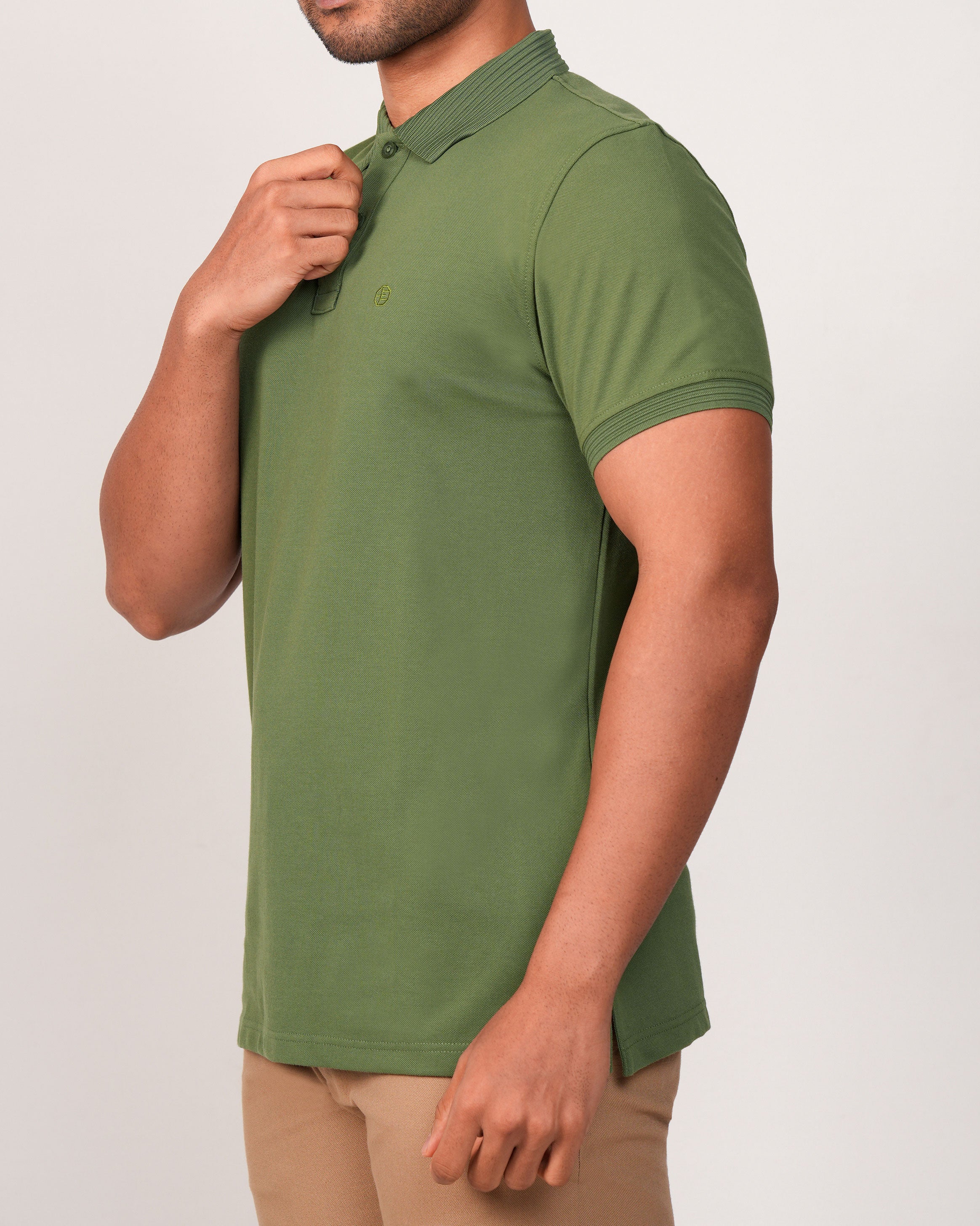 Emerald Polo Plain Slim Fit-Evergreen