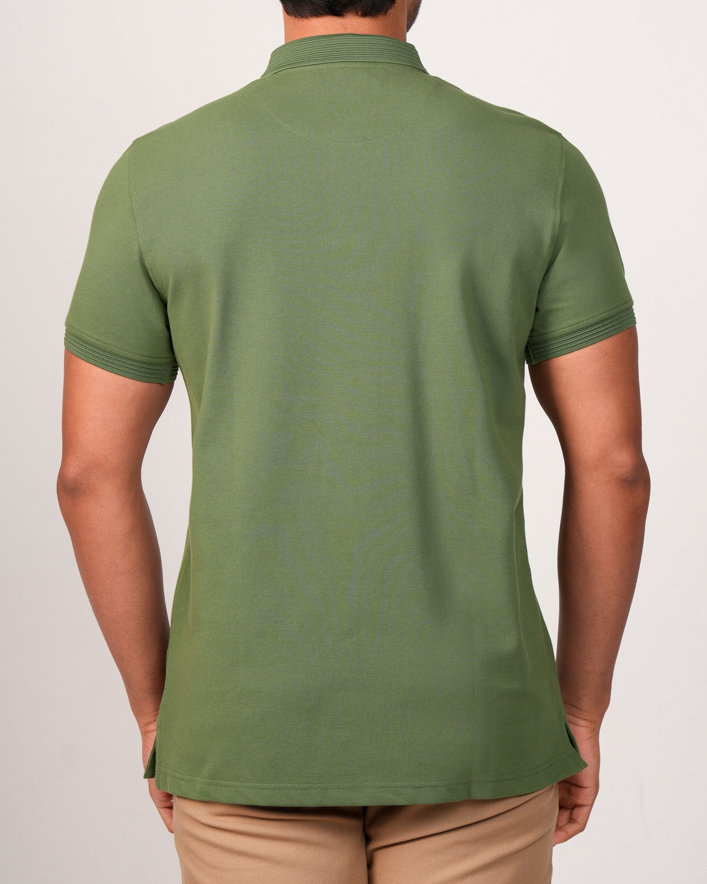 Emerald Polo Plain Slim Fit-Evergreen