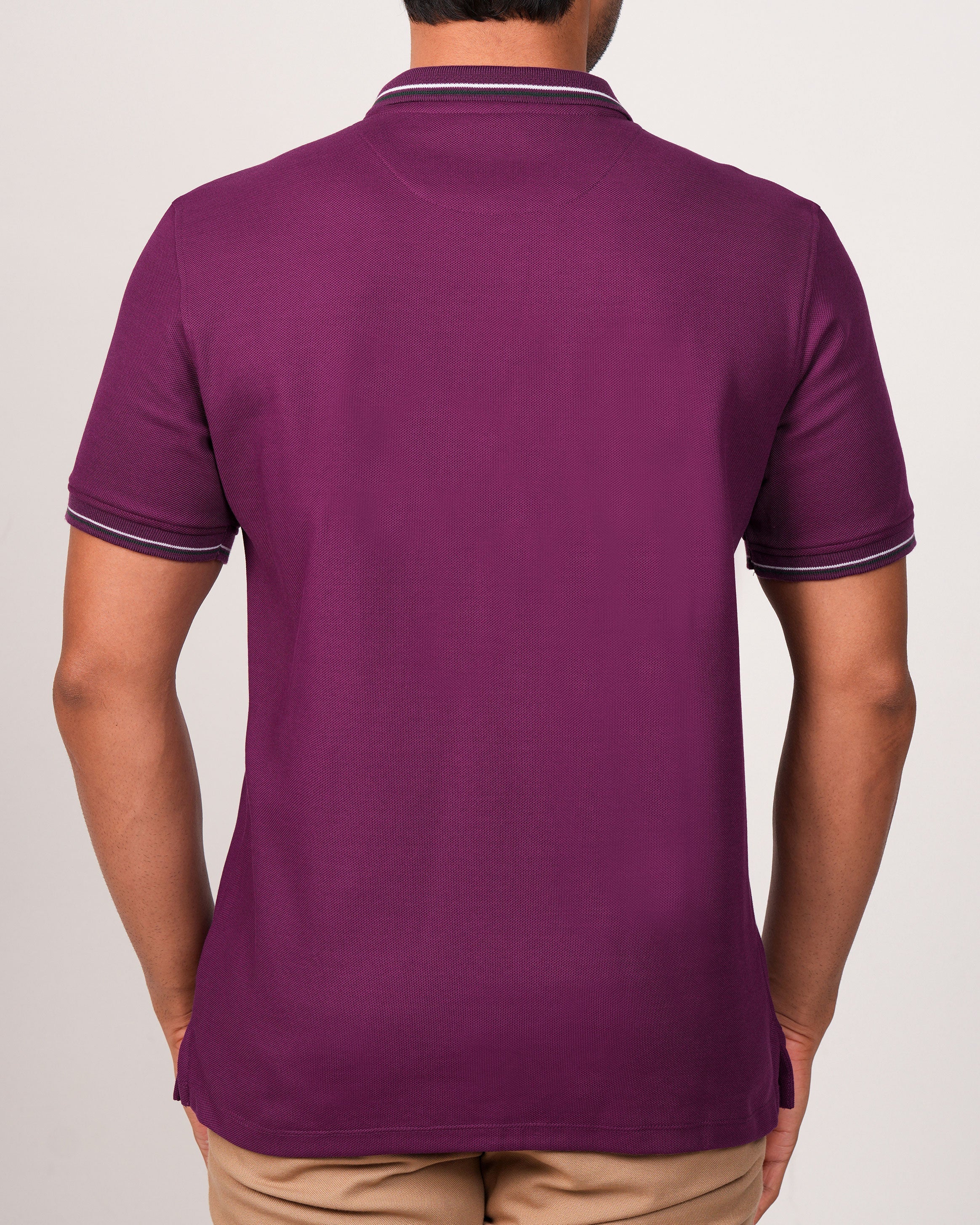Emerald Plain Polo-Dark Purple