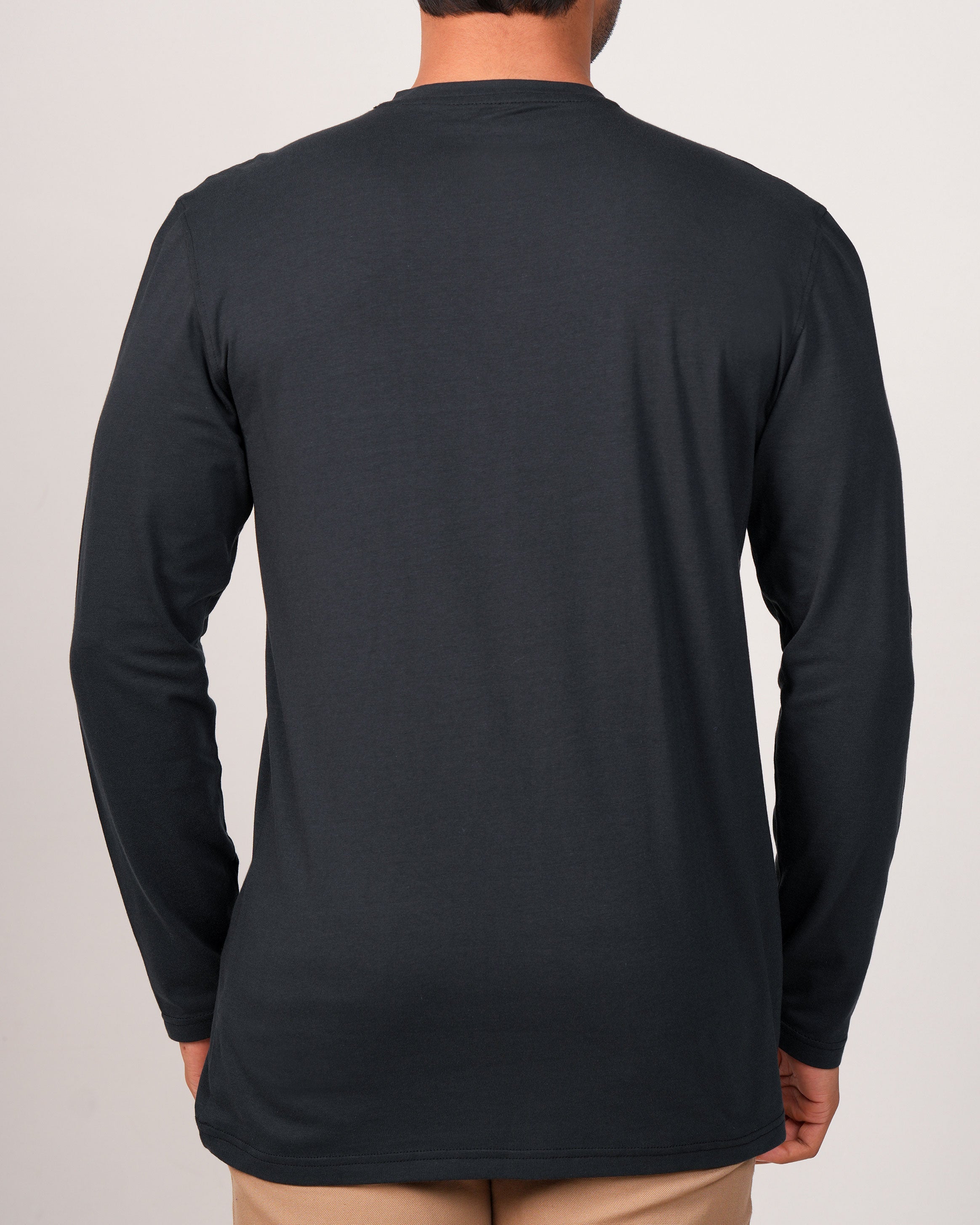 Emerald Henley Plain Slim Fit-Dark Denim