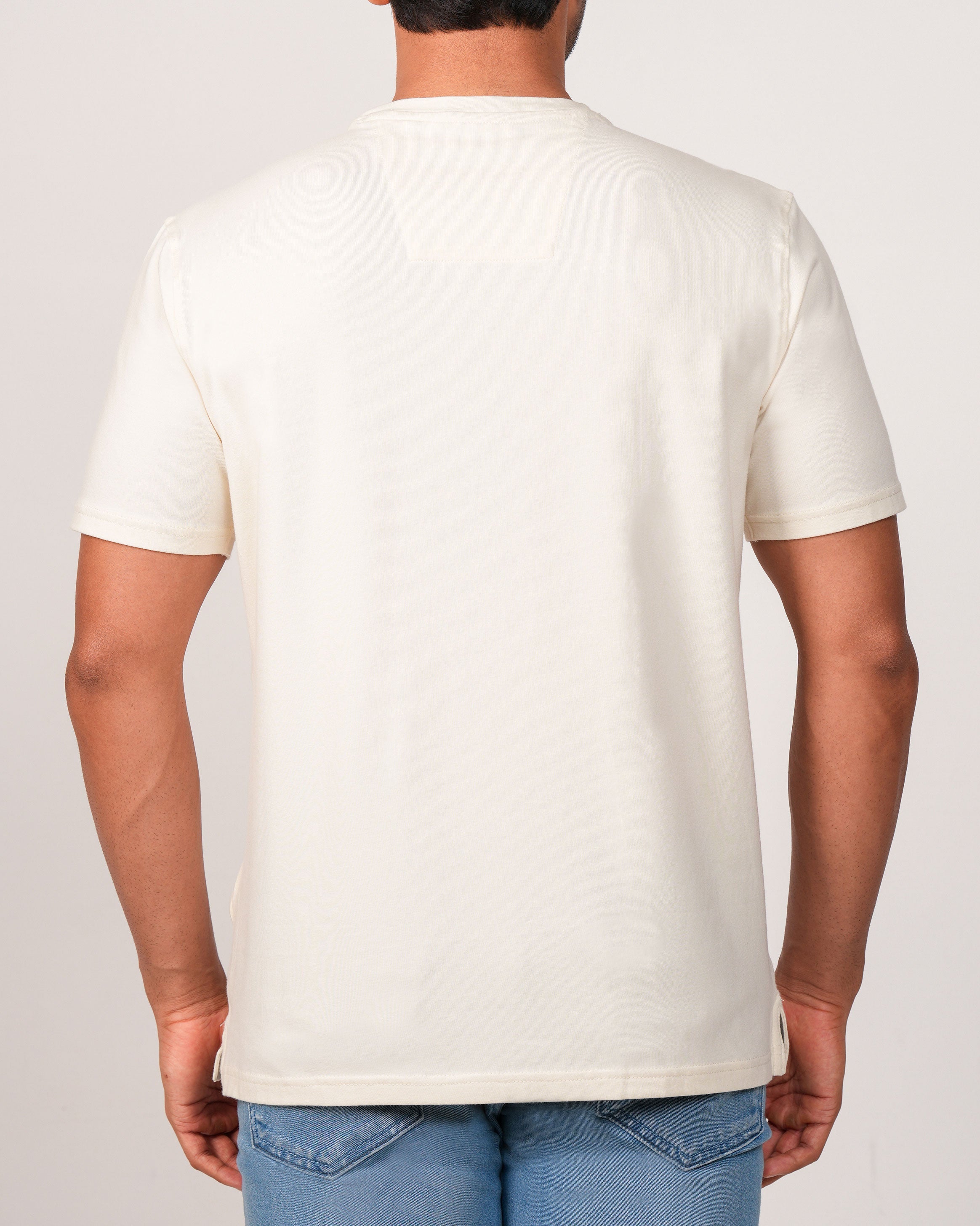 Emerald Crew Neck Trangel Shoulder Tee-Lemon Chrome